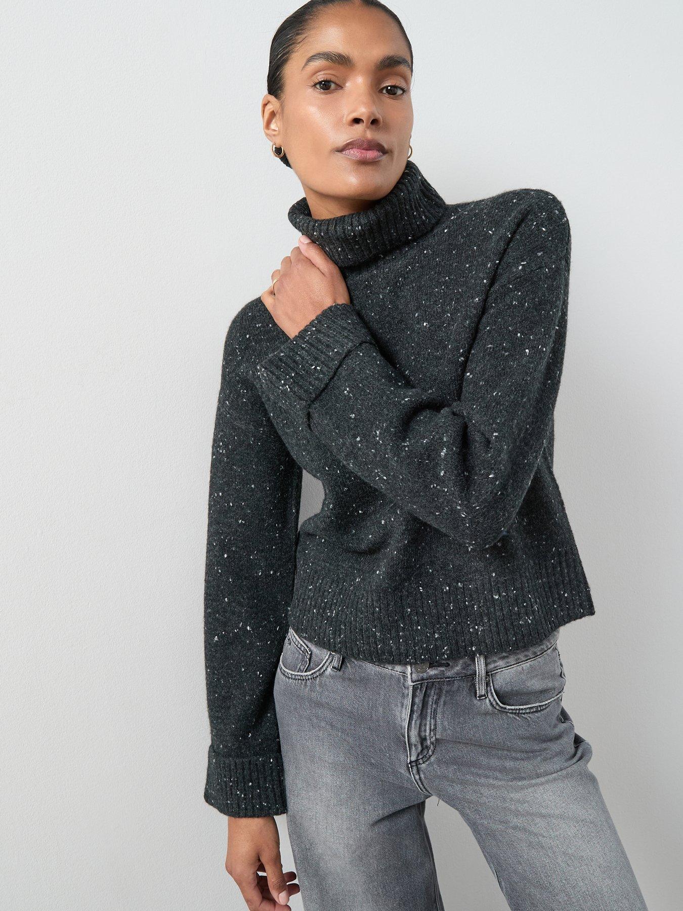 The Very Collection Roll Neck Turn Up Cuff Jumper - Black
