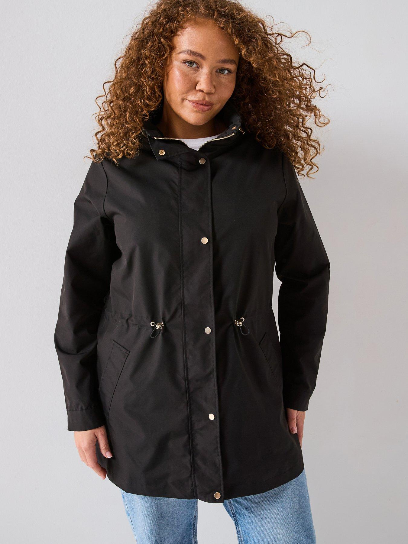 undefined Showerproof Hooded Rain Coat - Black