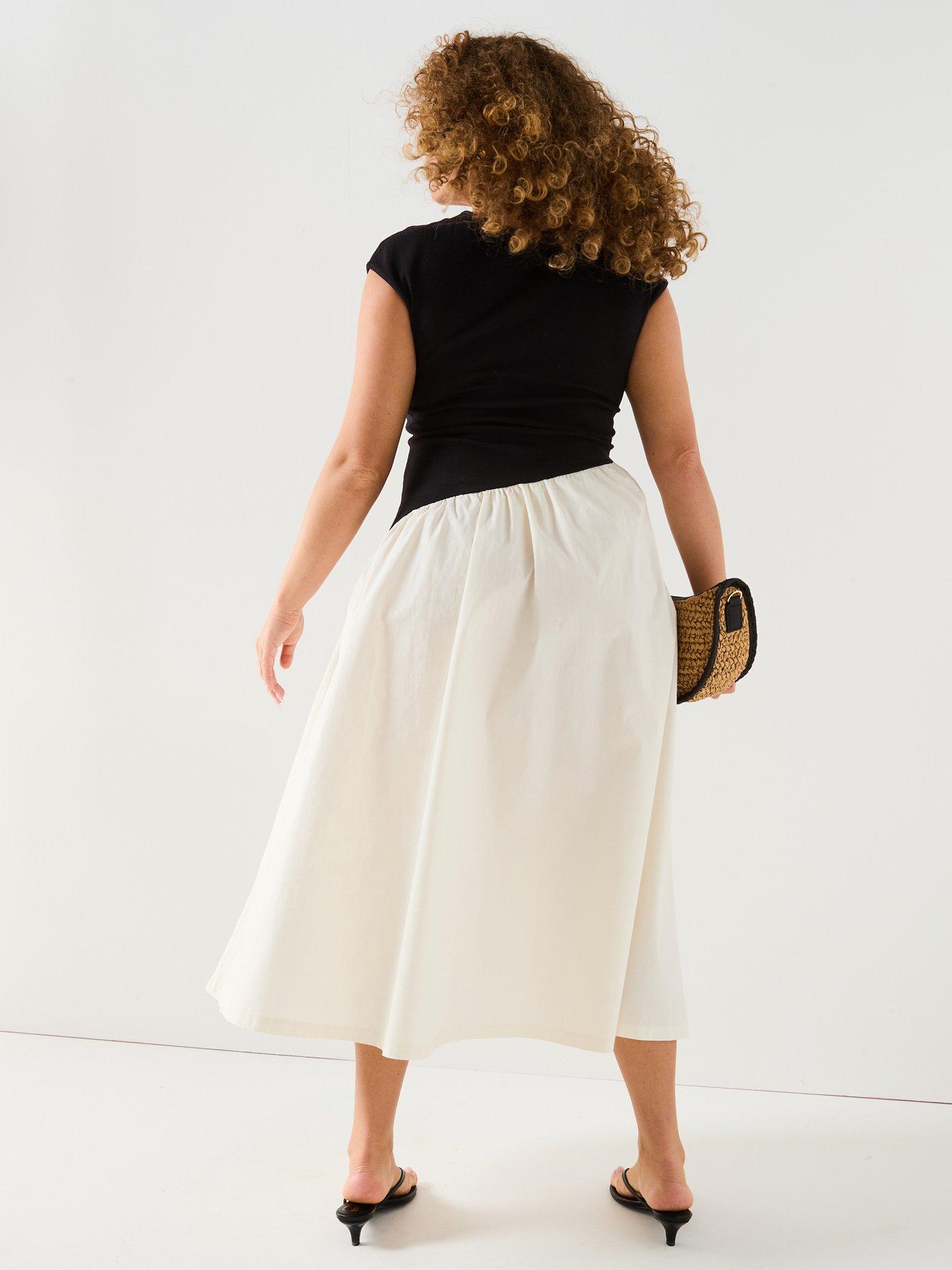 Image 2 of 5 of V by Very Curve 2 In 1 Cotton Skirt Midi Dress - Multi