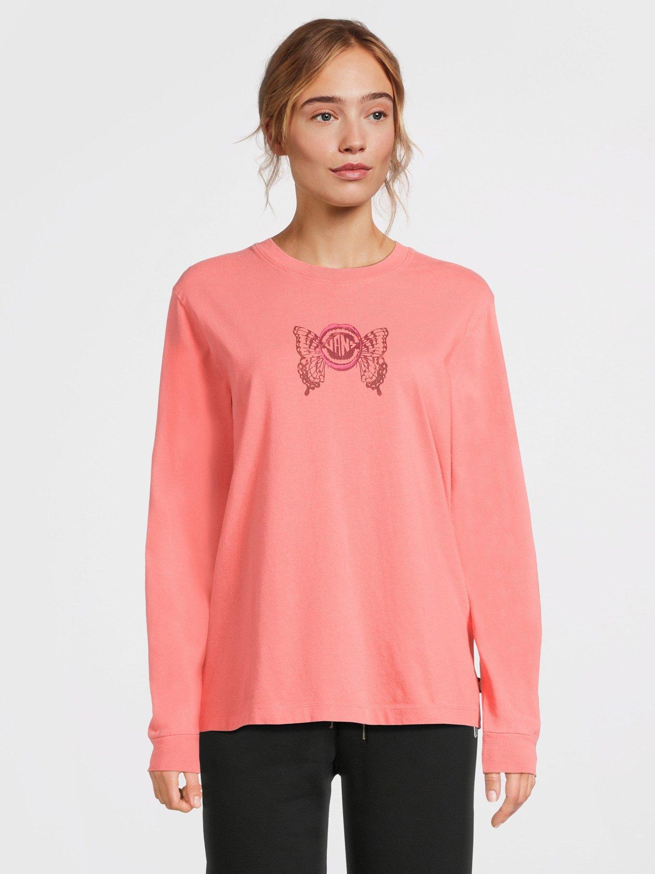  image of vans-womens-ethereal-bff-long-sleeve-tee-pink