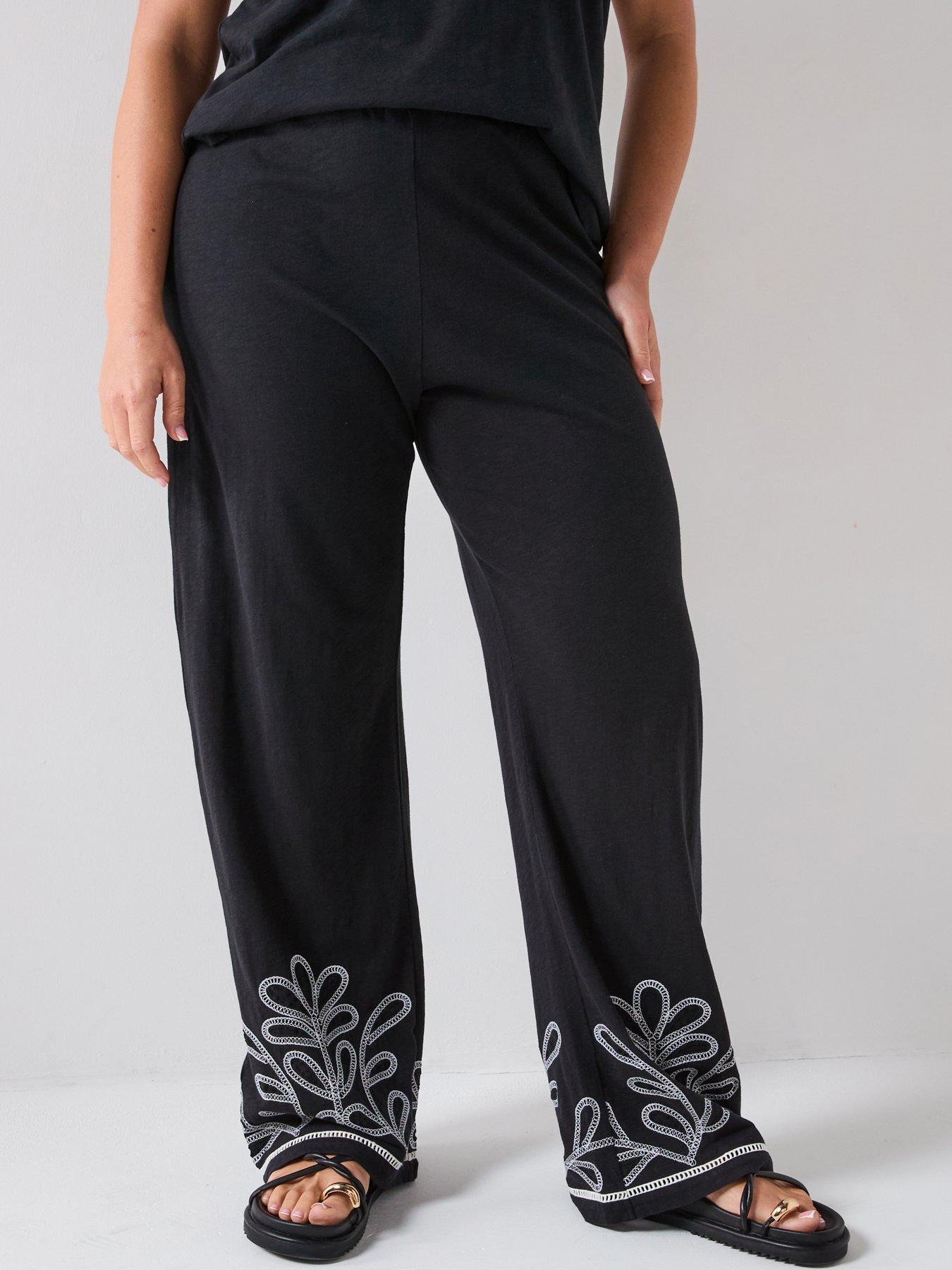 undefined Embroidered Trouser Co-Ord - Dark Grey