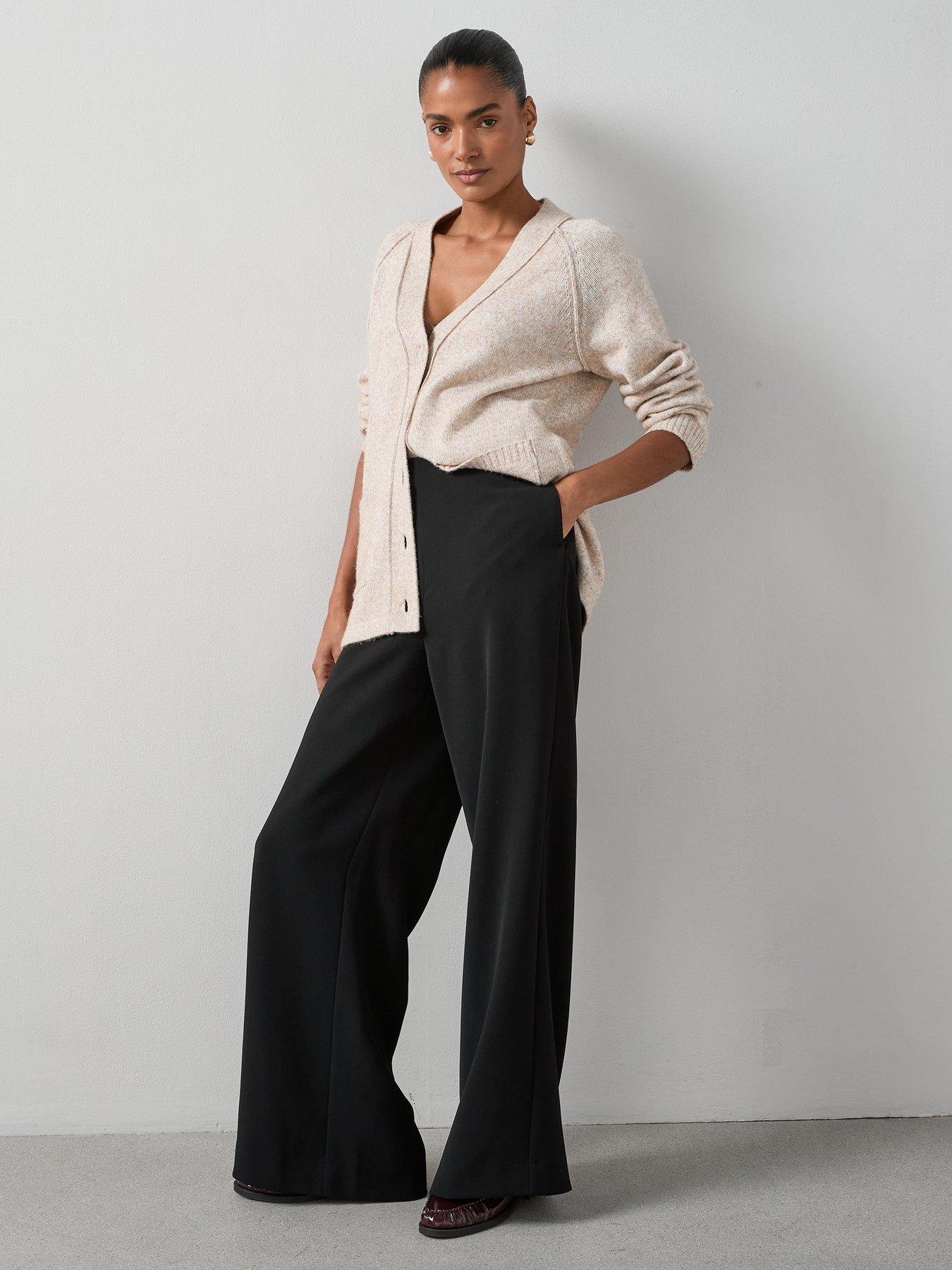 Image 3 of 7 of The Very Collection Timeless Yarn Relaxed Seam Detail Cardigan - Beige