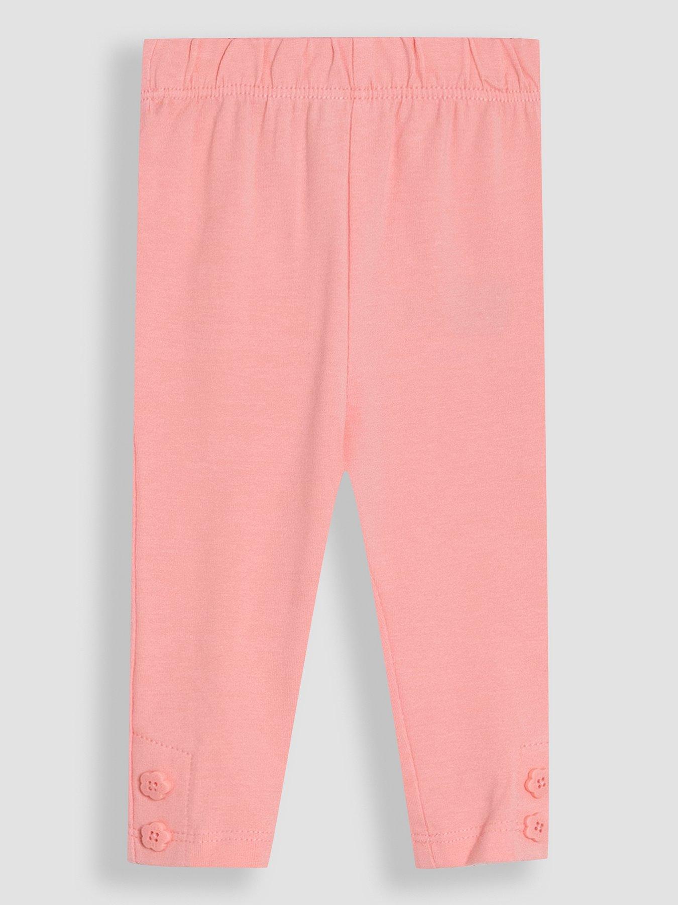  image of jojo-maman-bebe-girls-2-piece-bunny-applique-blouse-leggings-set-pink