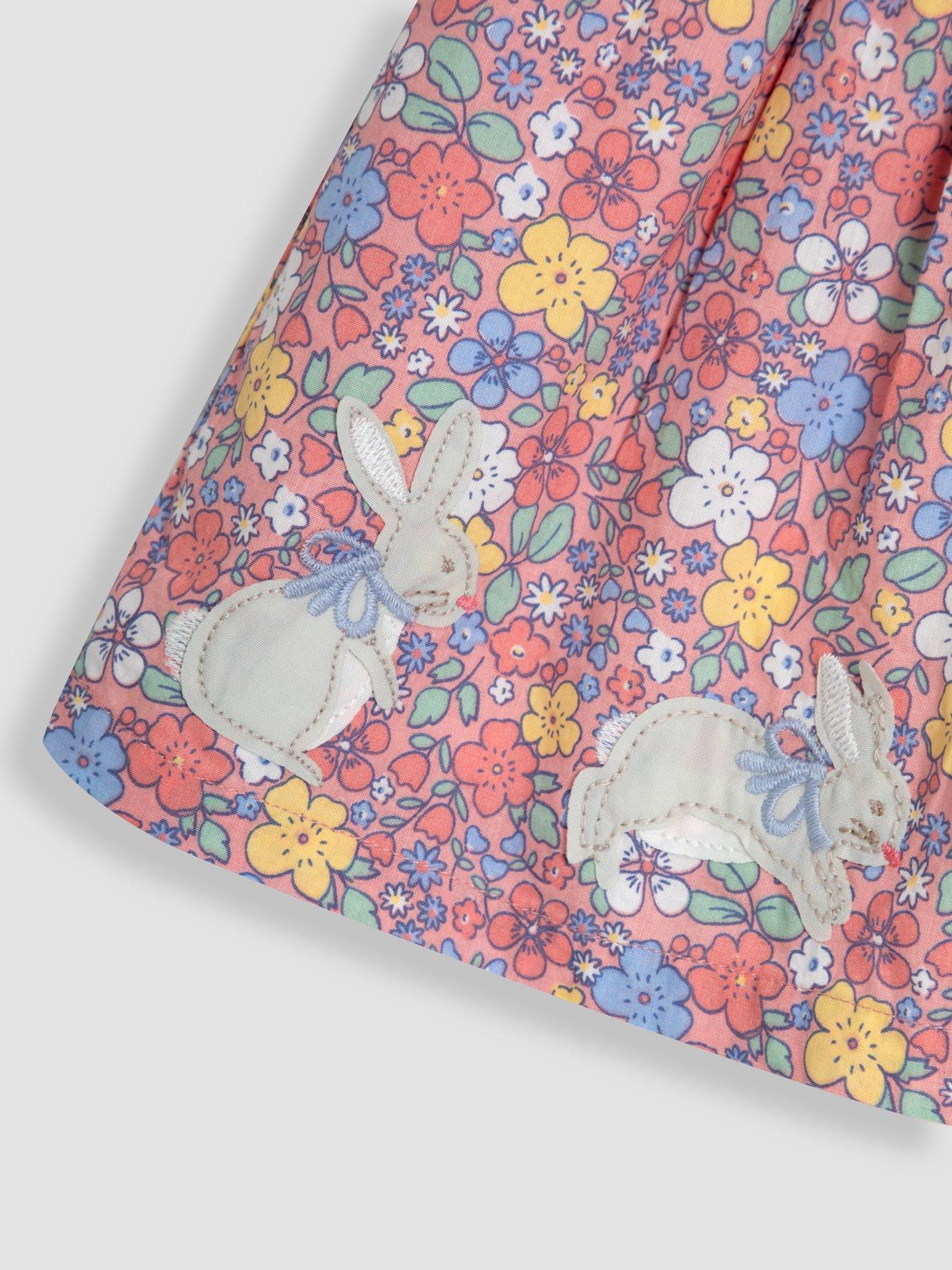  image of jojo-maman-bebe-girls-2-piece-bunny-applique-blouse-leggings-set-pink