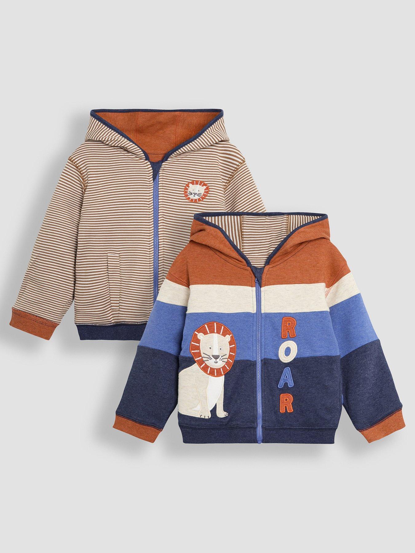 undefined Boys Lion Applique Reversible Hoodie - Blue