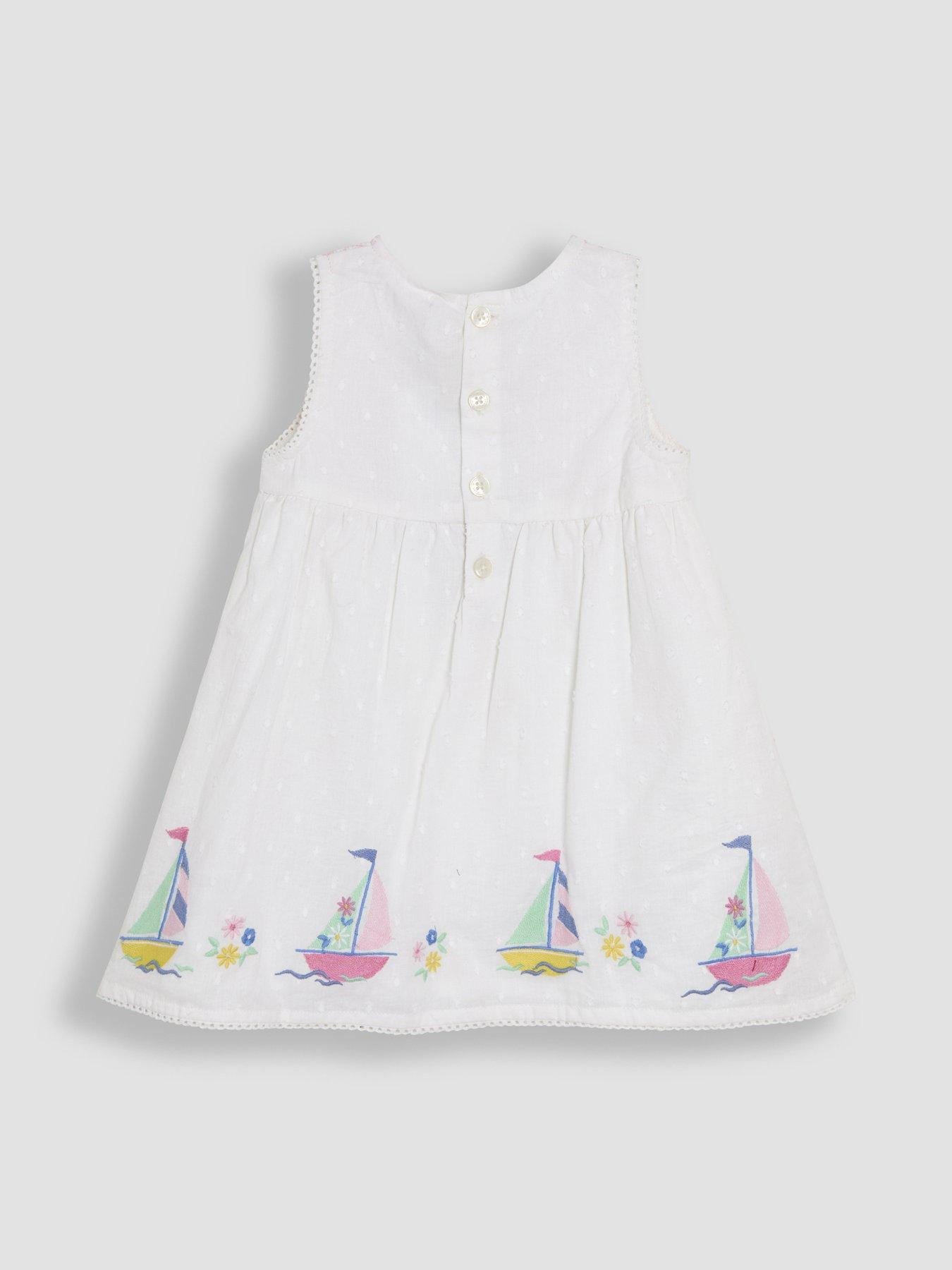  image of jojo-maman-bebe-baby-girls-boat-applique-baby-dress-white