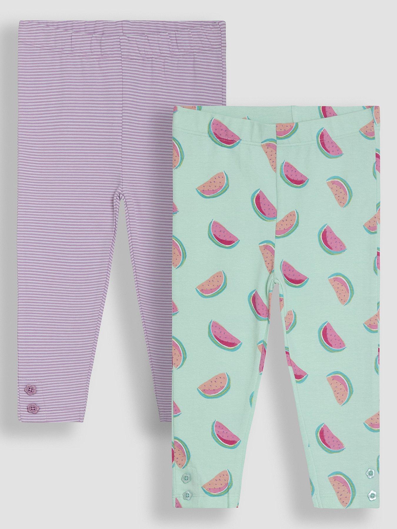 jojo-maman-bebe-girls-2-pack-watermelonstripe-leggings-green