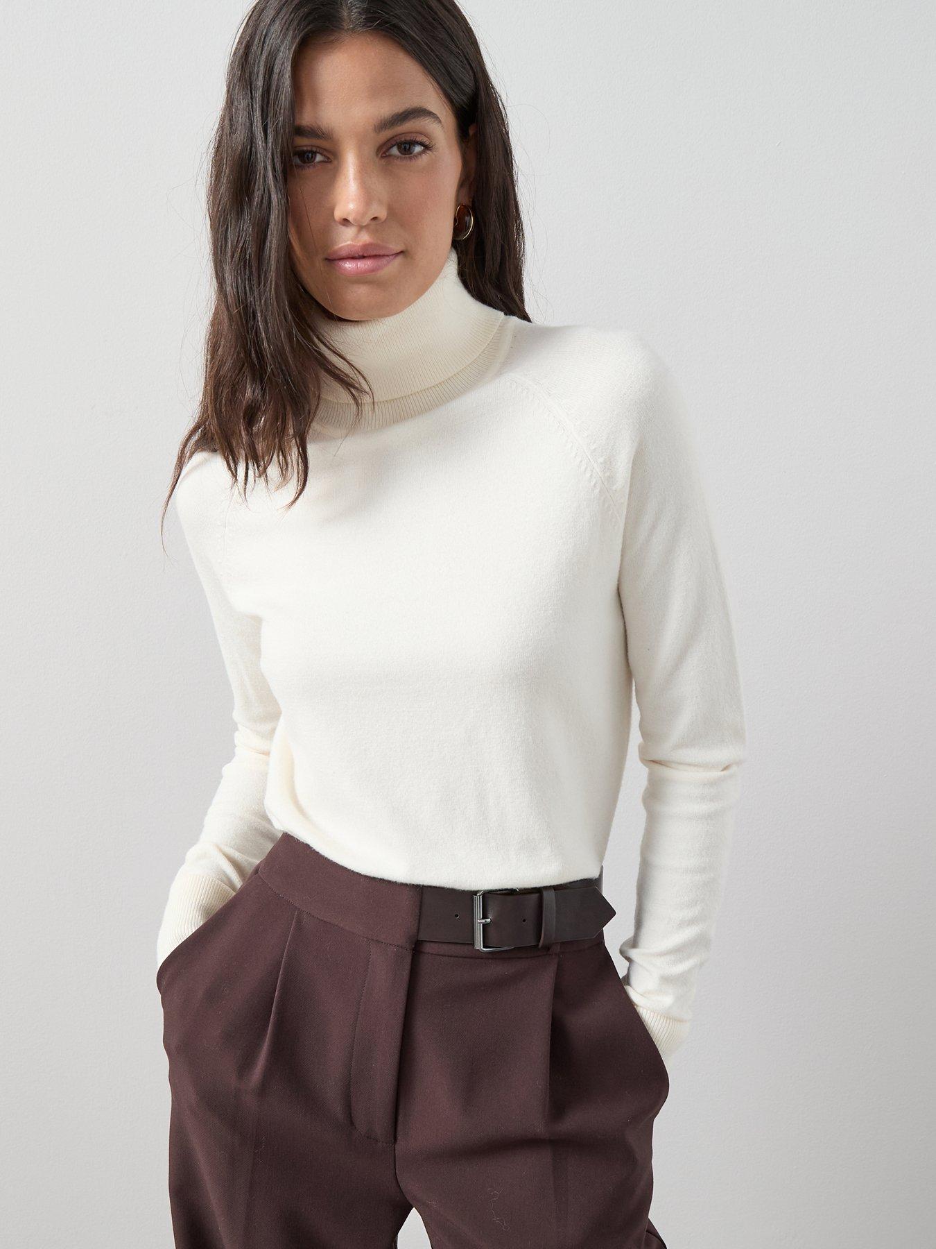 The Very Collection Classic Comfort Roll Neck Jumper - White