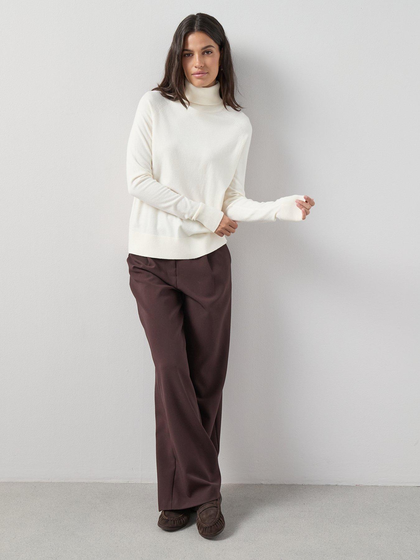  image of the-very-collection-classic-comfort-roll-neck-jumper-white