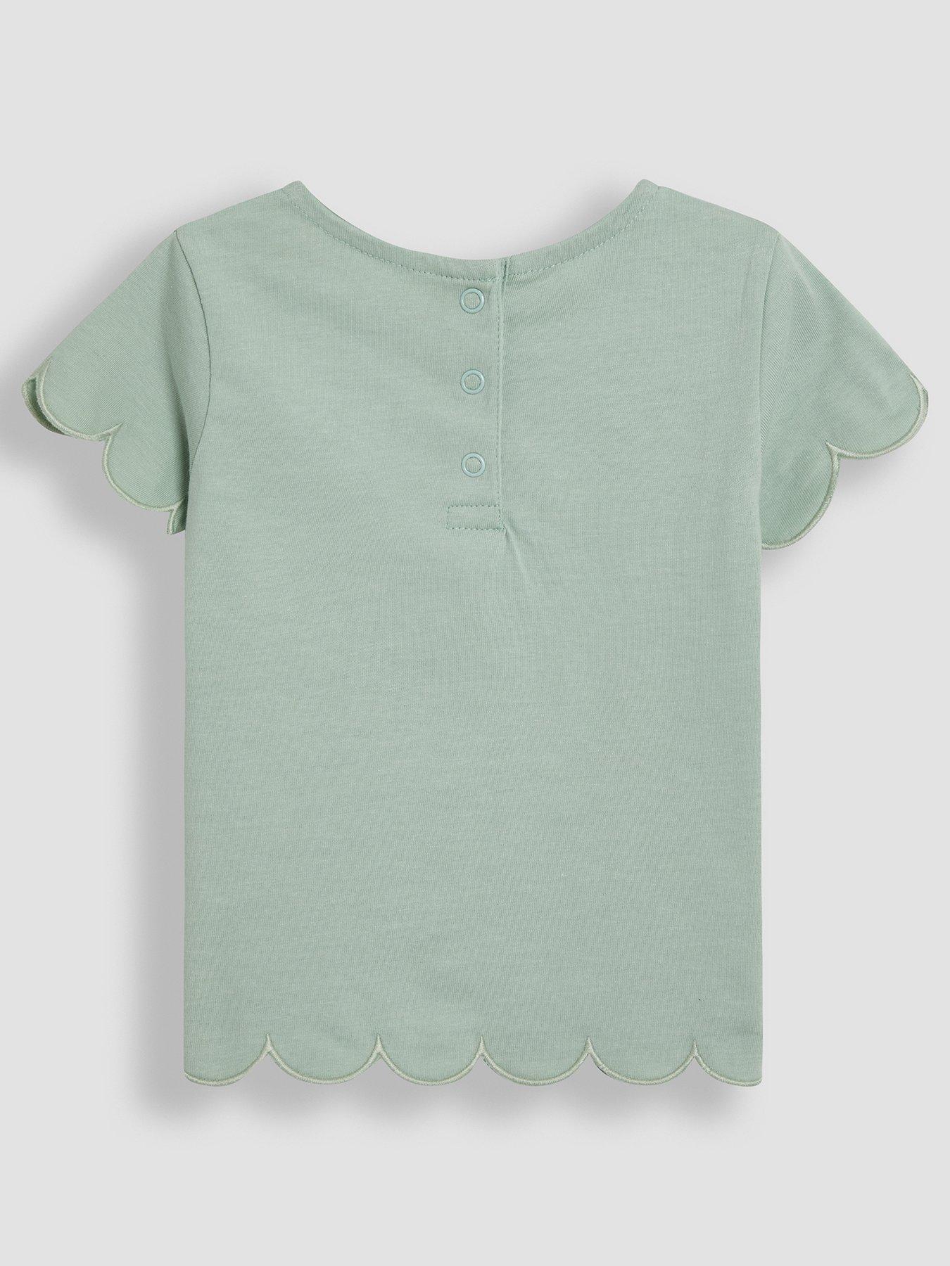 image of jojo-maman-bebe-girls-fairy-applique-daisy-pocket-t-shirt-green