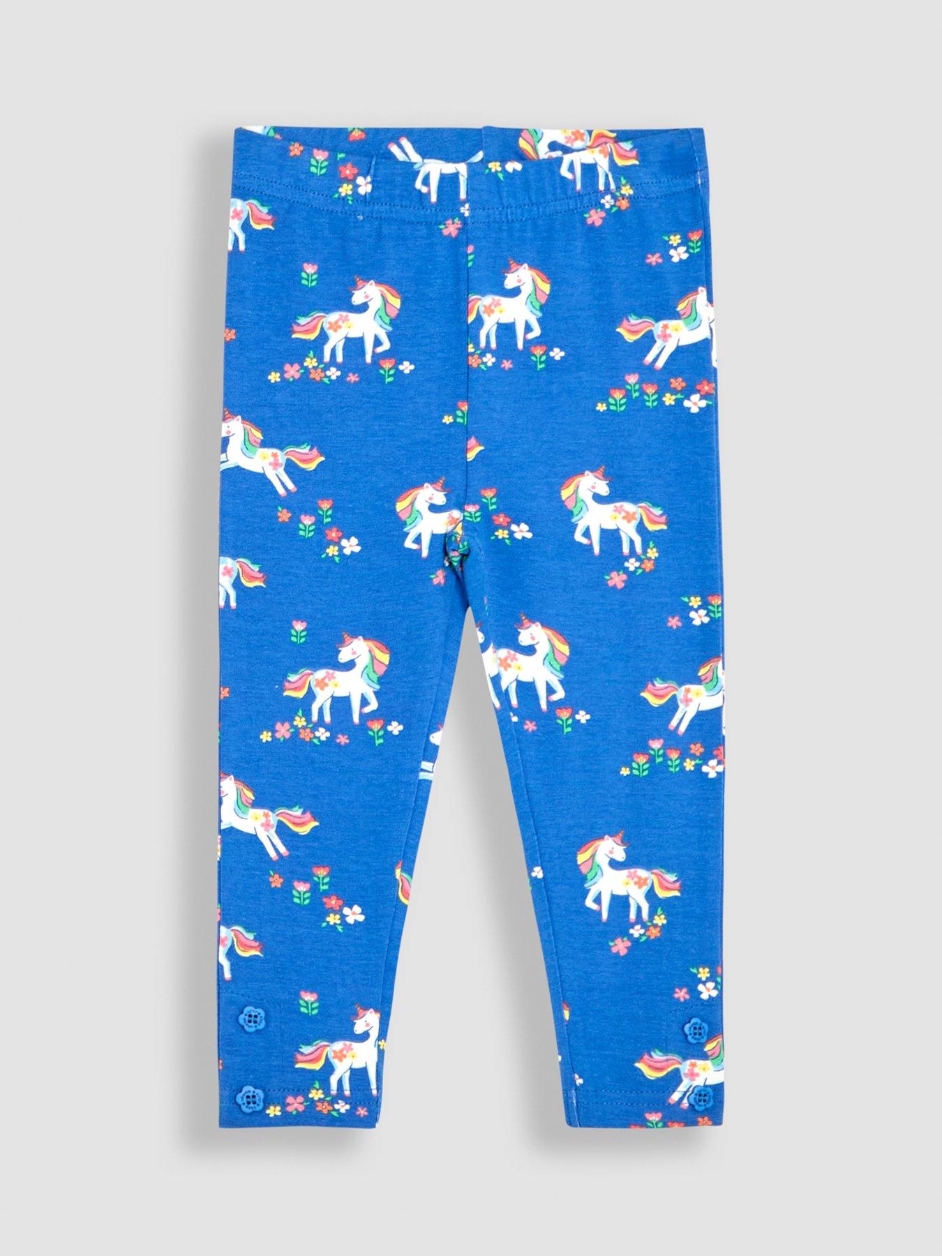  image of jojo-maman-bebe-girls-unicorn-applique-sweatshirt-leggings-set-pink