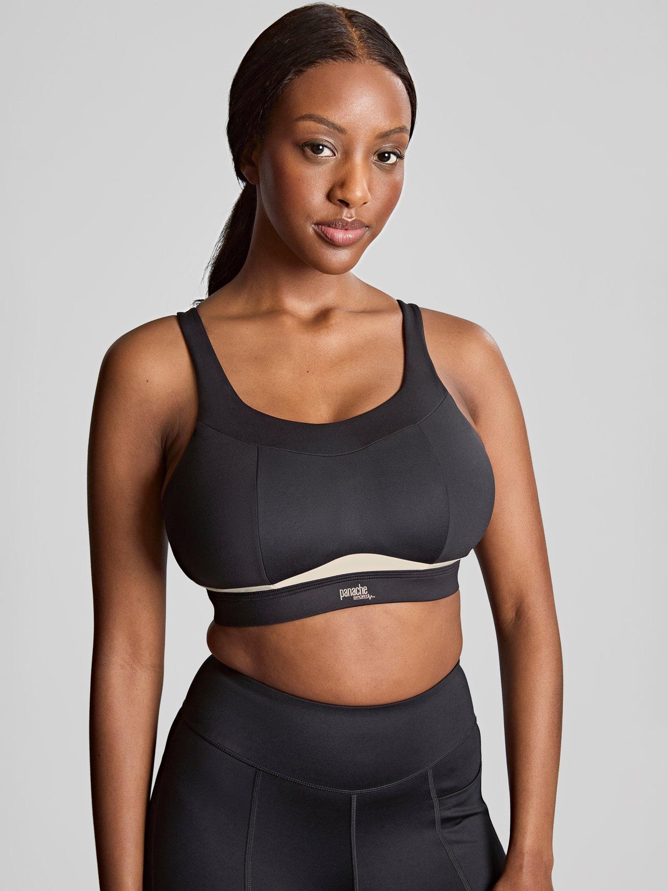 Image 1 of 6 of Panache Freedom Chalk Non Wired Non Padded Sports Bra - Black