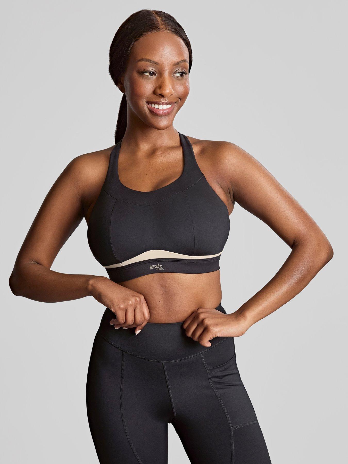  image of panache-freedom-black-chalk-non-wired-non-padded-sports-bra-blackchalk