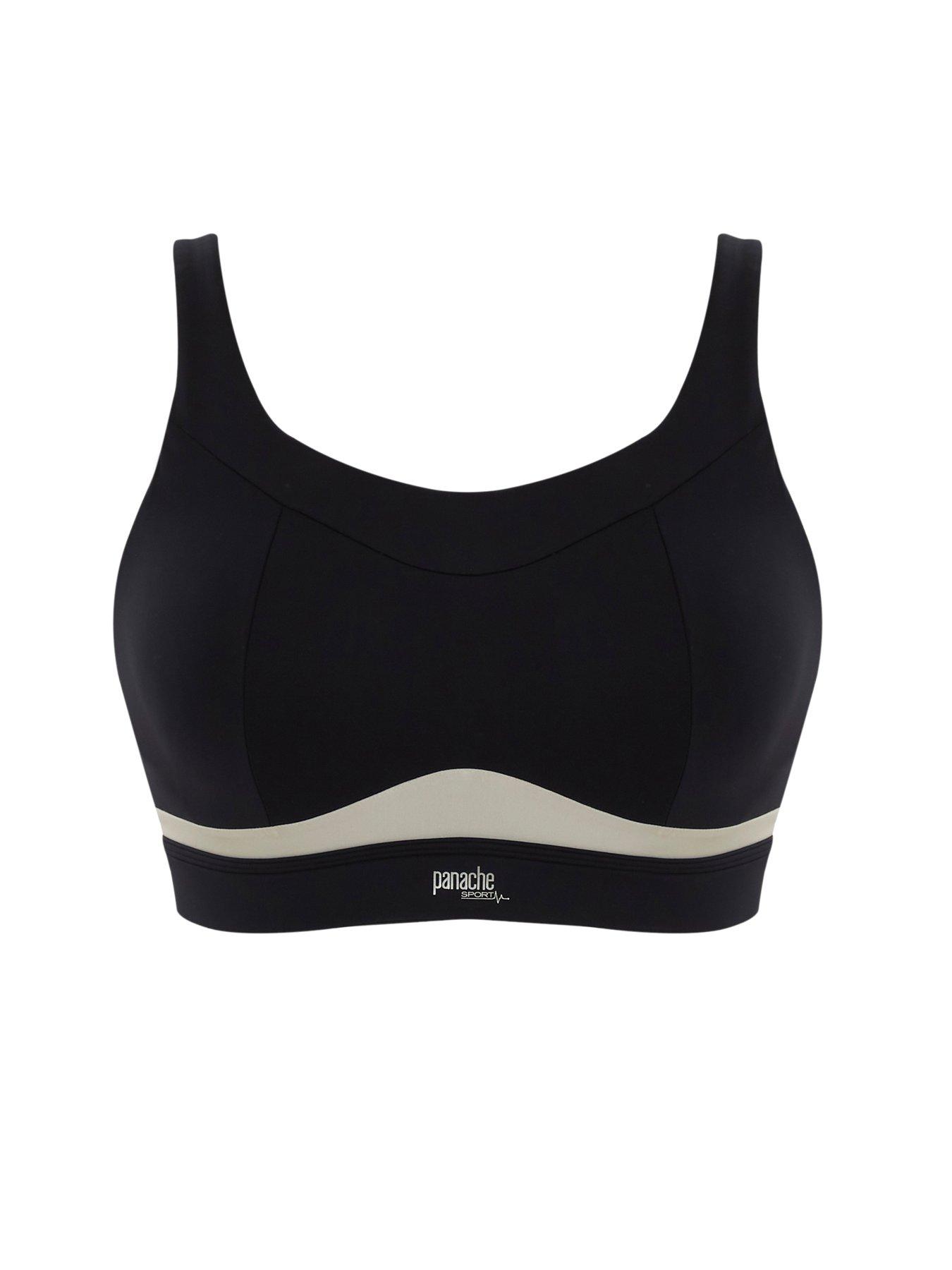  image of panache-freedom-black-chalk-non-wired-non-padded-sports-bra-blackchalk