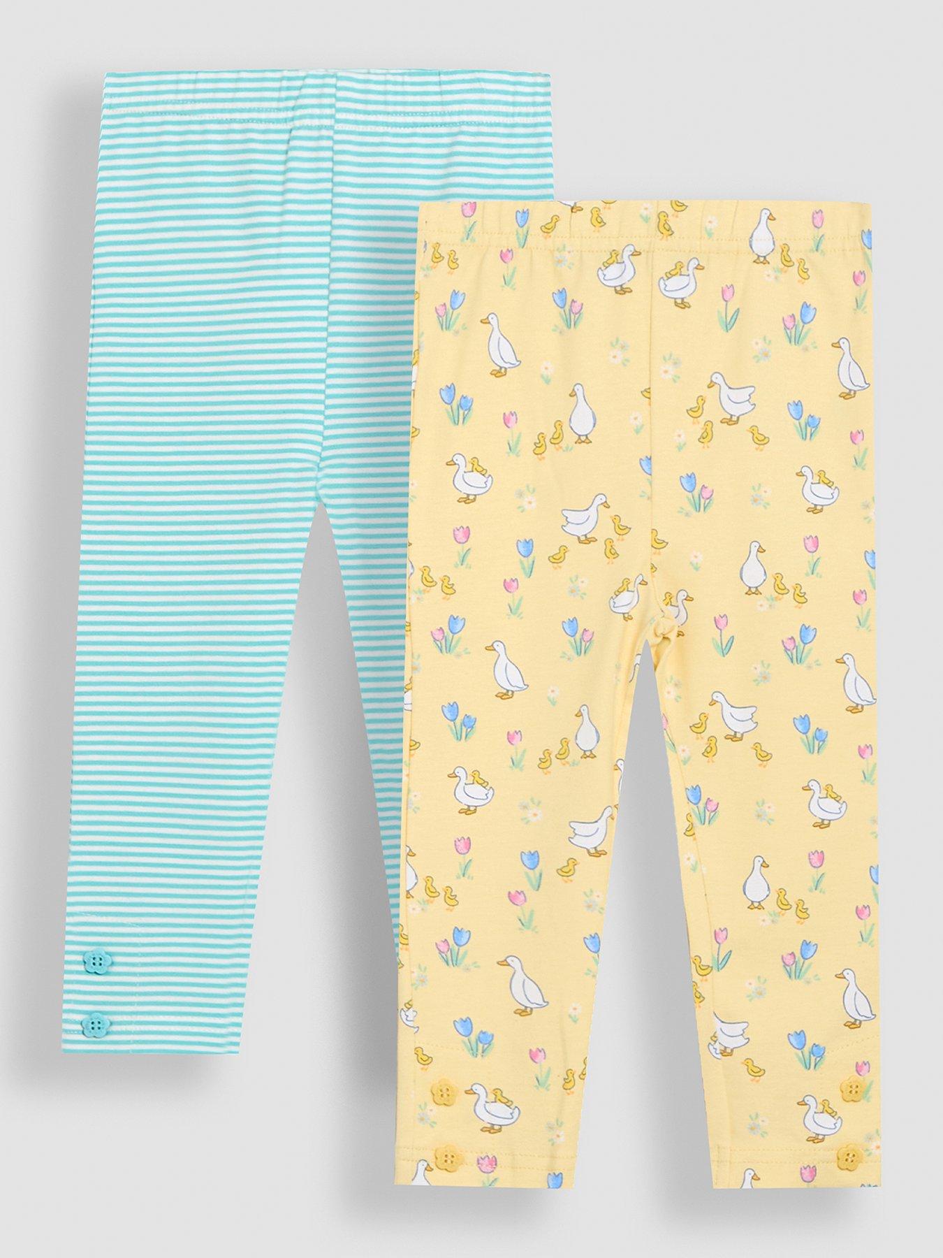 jojo-maman-bebe-girls-2-pack-duck-floral-leggings-yellow