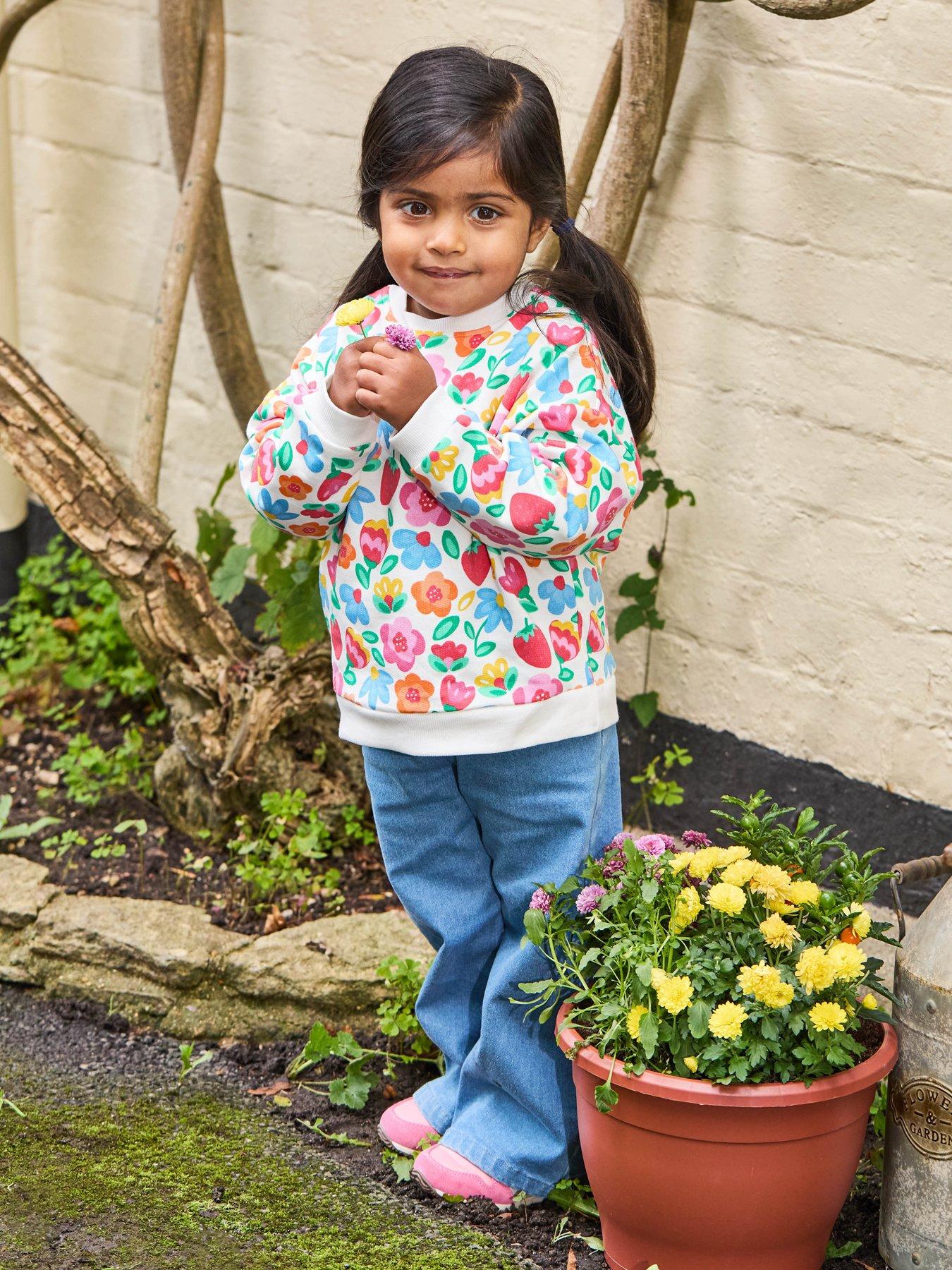  image of jojo-maman-bebe-girls-strawberry-floral-sweatshirt-cream