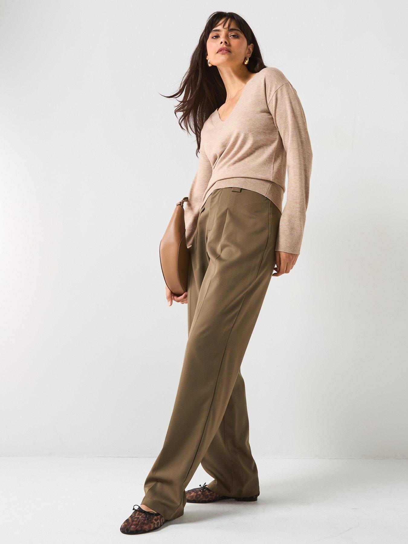 Image 3 of 5 of V by Very Classic Comfort V Neck Jumper - Neutral