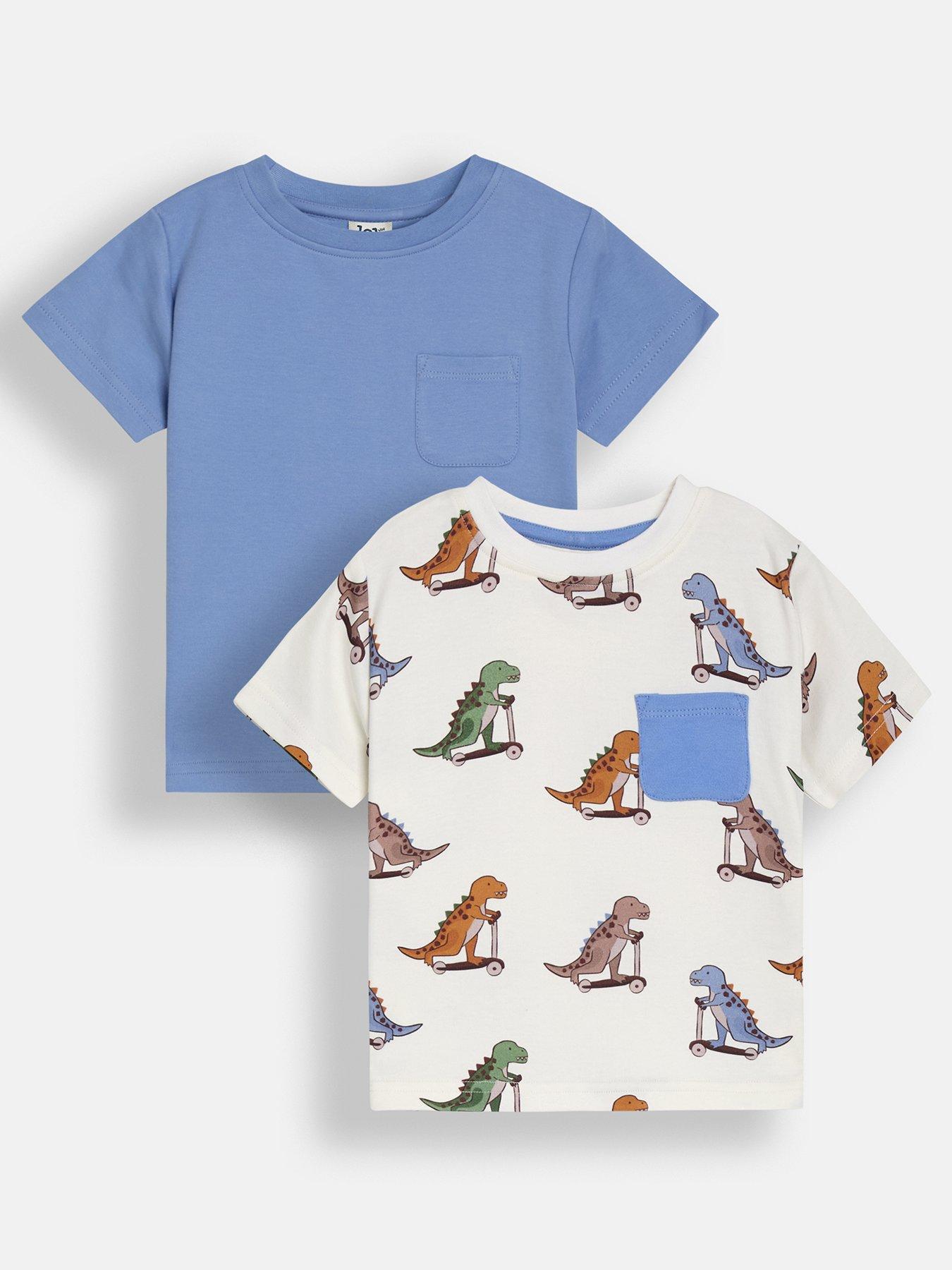 jojo-maman-bebe-boys-2-pack-scooting-dino-print-amp-plain-t-shirts-beige