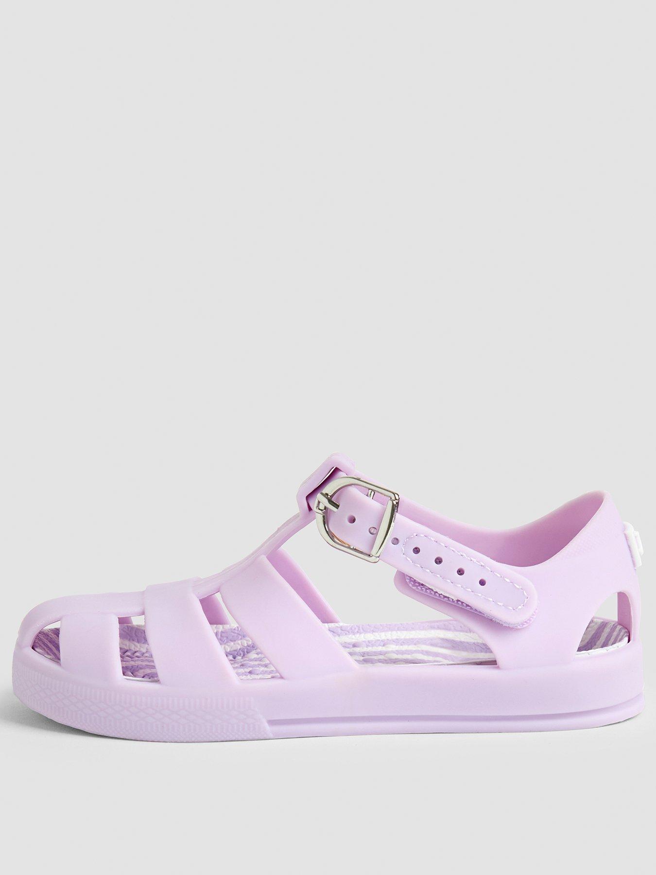  image of jojo-maman-bebe-girls-jelly-sandals-purple
