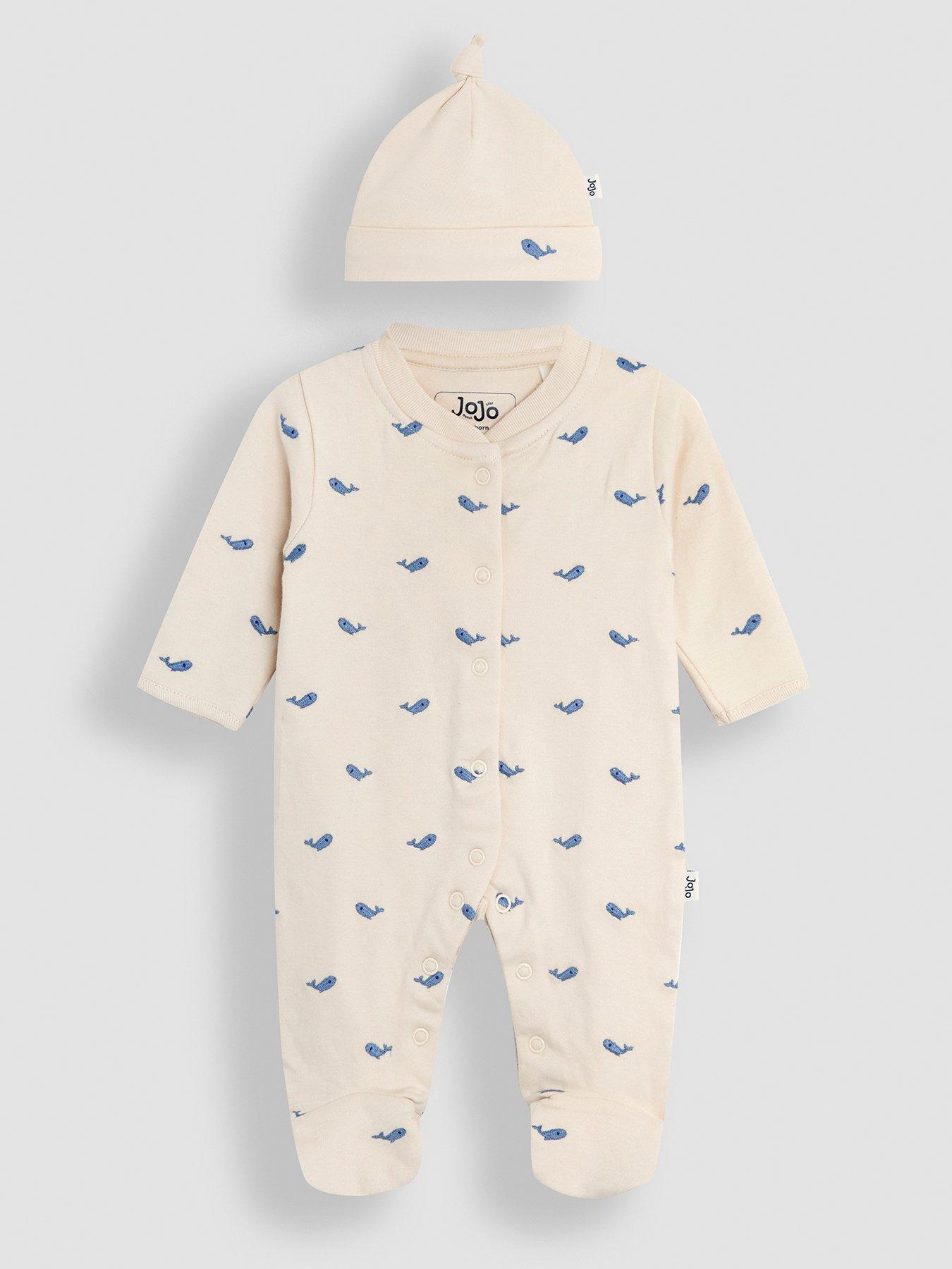 front image of jojo-maman-bebe-baby-boys-2-pack-embroidered-whale-sleepsuit-amp-hat-set-beige