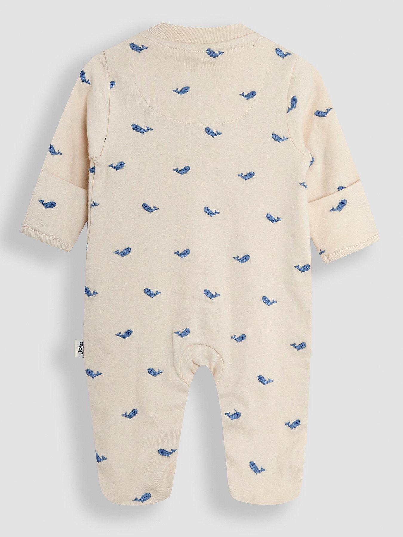  image of jojo-maman-bebe-baby-boys-2-pack-embroidered-whale-sleepsuit-amp-hat-set-beige