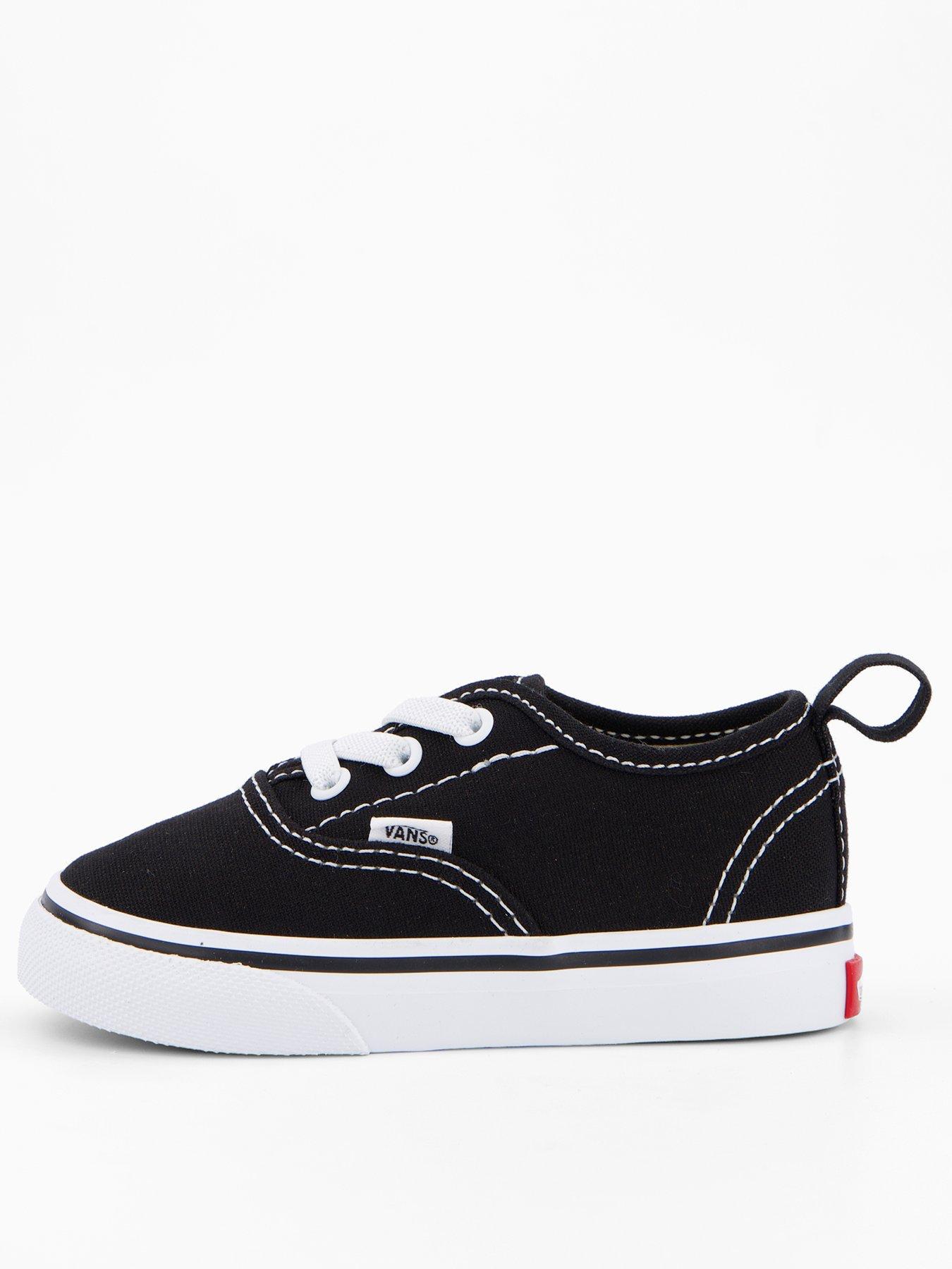 Vans Toddler Authentic Elastic Lace Trainers - Black/White