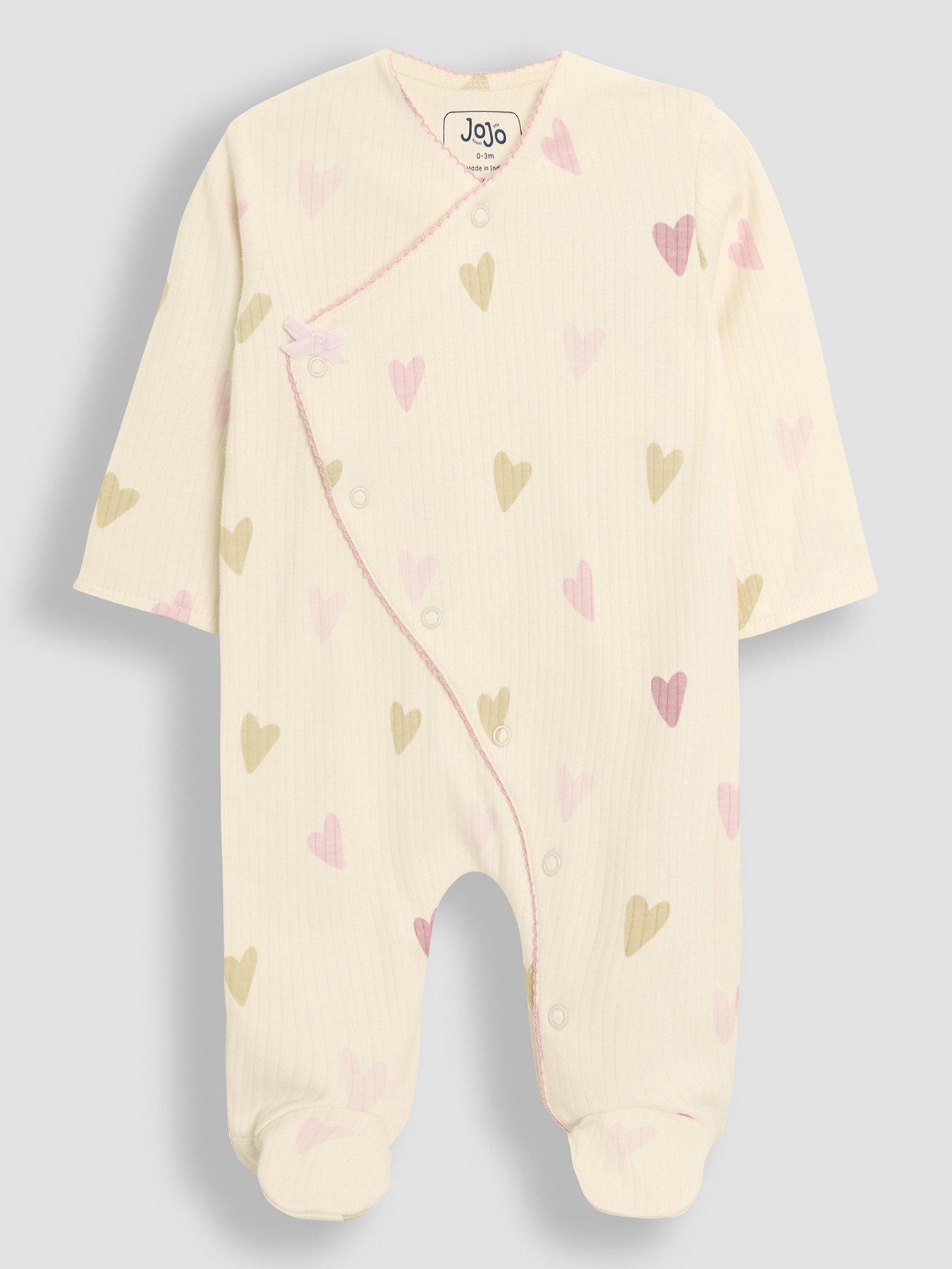 undefined Baby Girls Heart Pretty Sleepsuit Pink - Beige