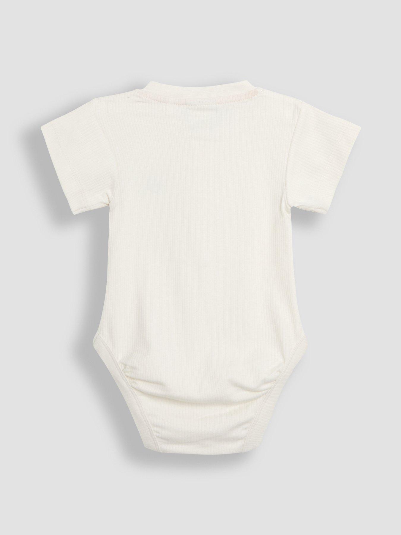 Image 6 of 7 of JoJo Maman Bebe Baby Boys 2 Pack Stegosaurus & Plain Short Sleeve Bodysuits - Blue