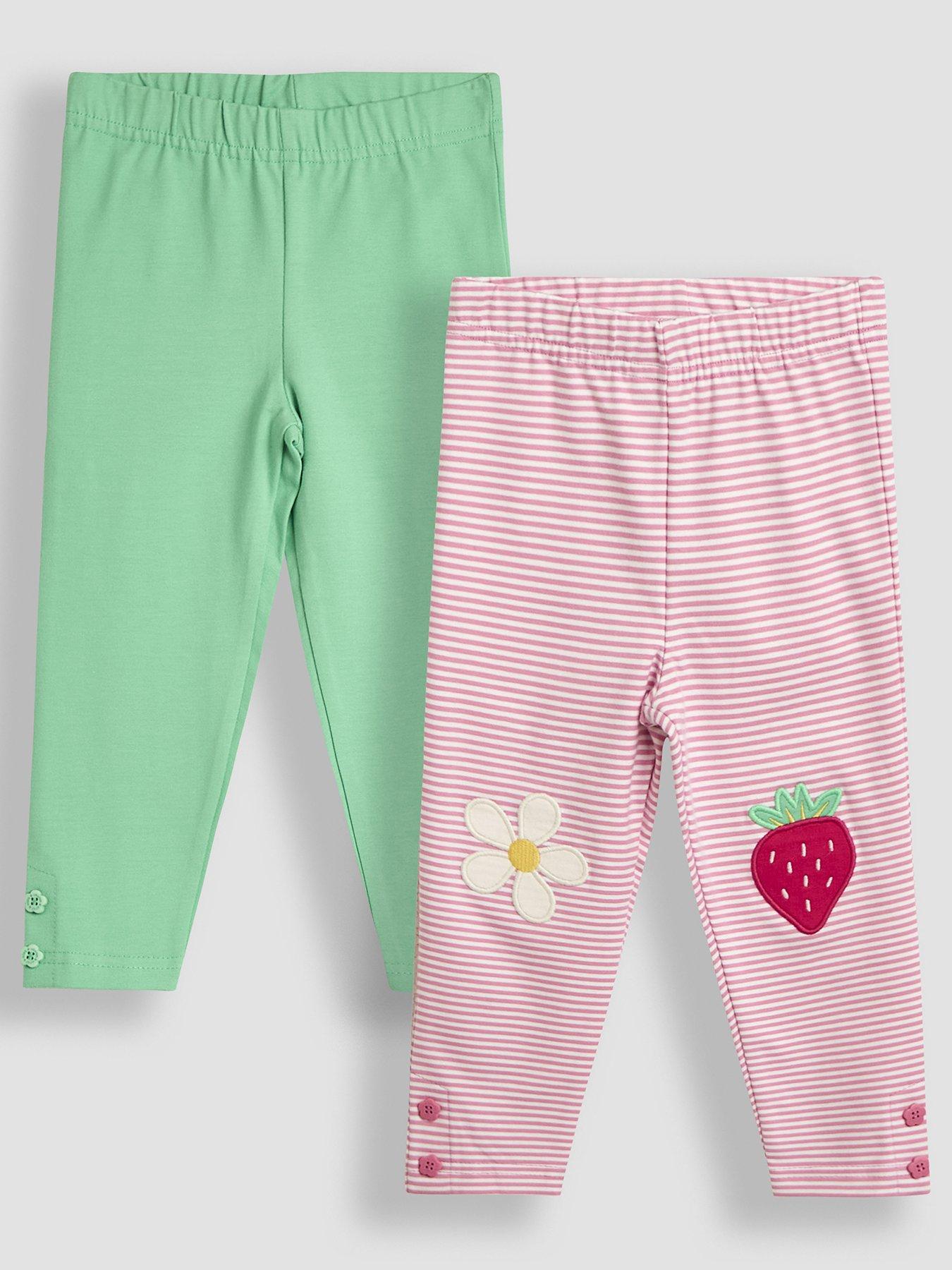 jojo-maman-bebe-girls-2-pack-strawberry-amp-daisy-applique-knee-leggings-pinkgreen