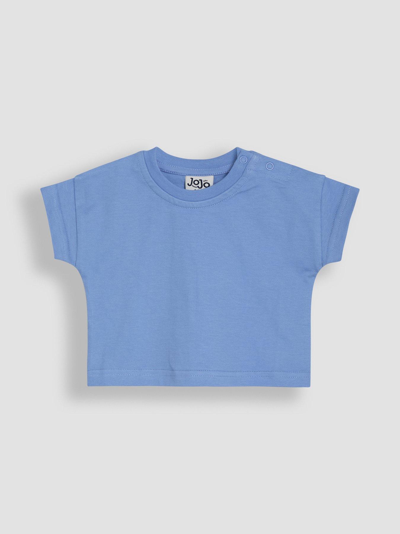  image of jojo-maman-bebe-baby-boys-2-piece-checkerboard-print-dungarees-amp-t-shirt-set-bluewhite