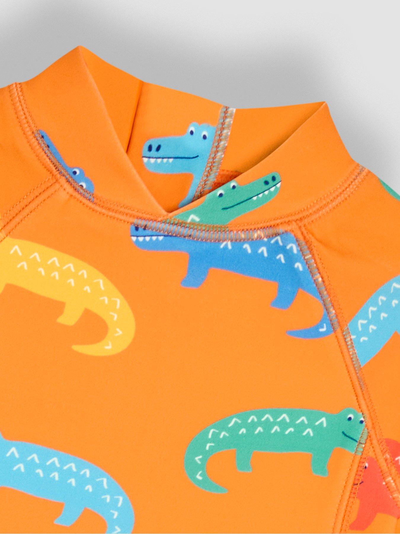  image of jojo-maman-bebe-boys-crocodile-sun-protection-suit-orange