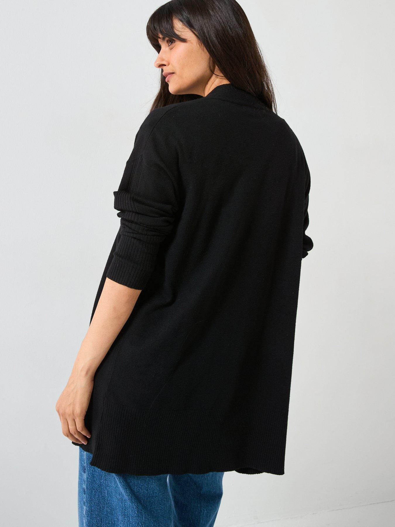 Image 2 of 5 of V by Very Classic Comfort Edge To Edge Cardigan - Black