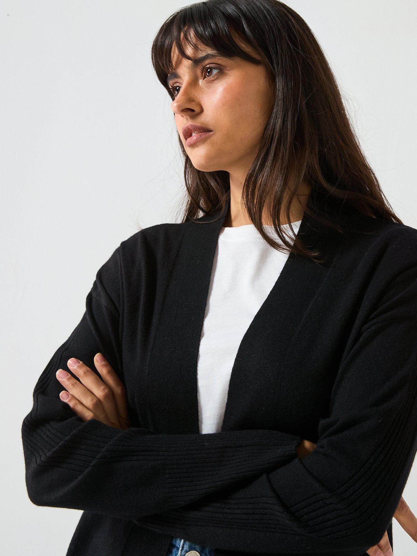 Image 4 of 5 of V by Very Classic Comfort Edge To Edge Cardigan - Black