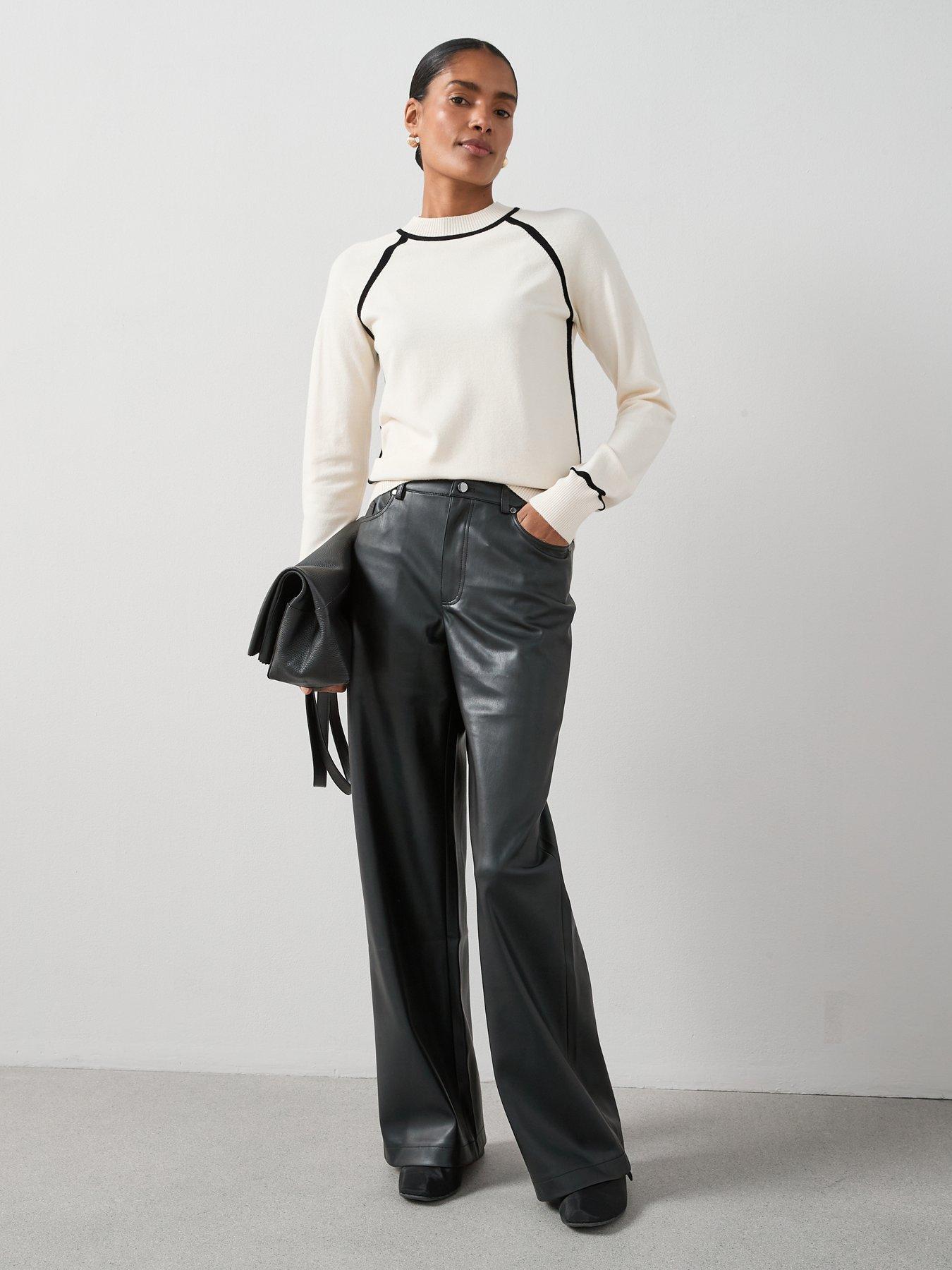 Image 3 of 6 of The Very Collection Classic Comfort Crew Neck Jumper with Tipping - Cream