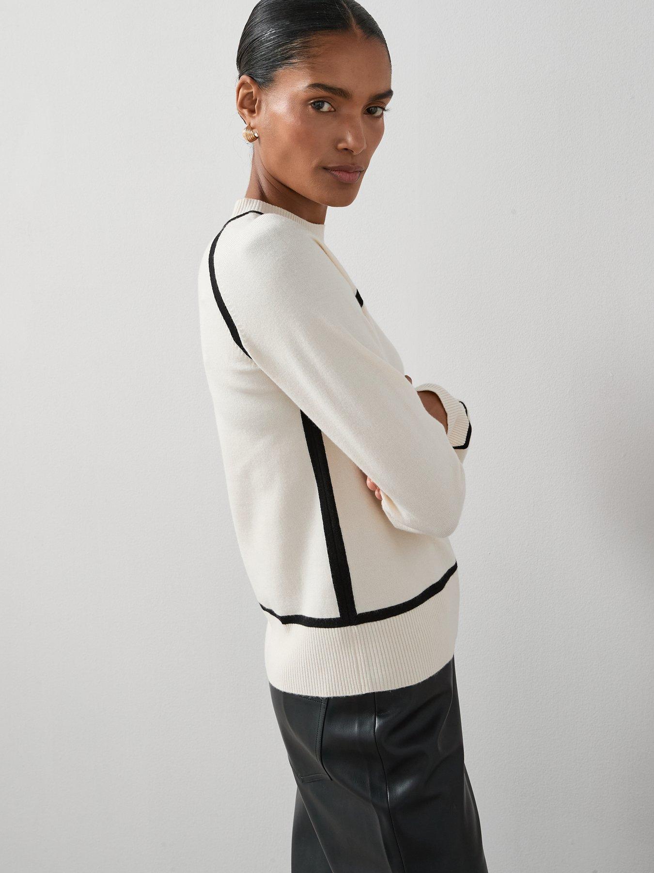 Image 5 of 6 of The Very Collection Classic Comfort Crew Neck Jumper with Tipping - Cream