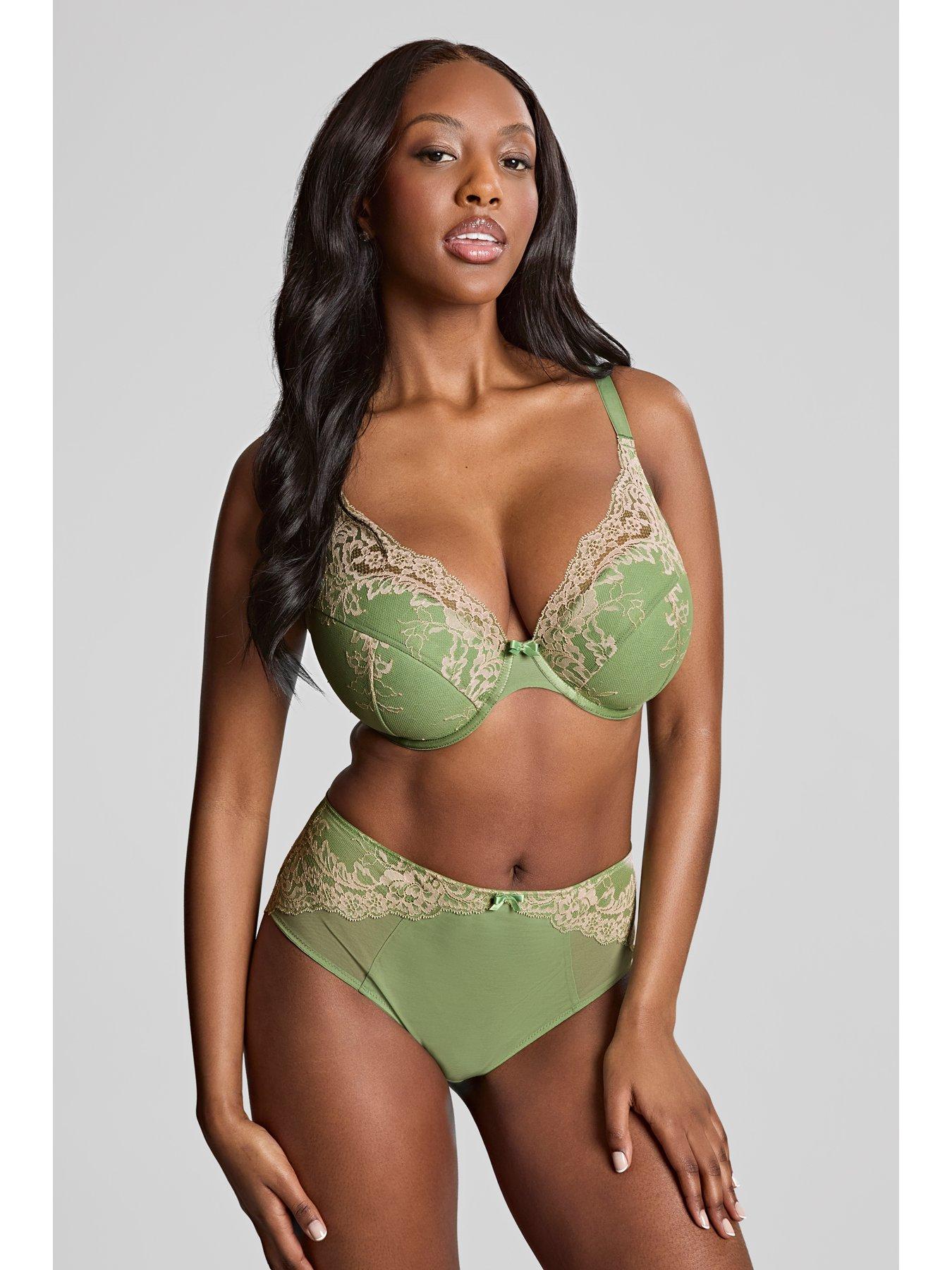  image of panache-ana-sage-high-apex-wired-plunge-bra-sagesand