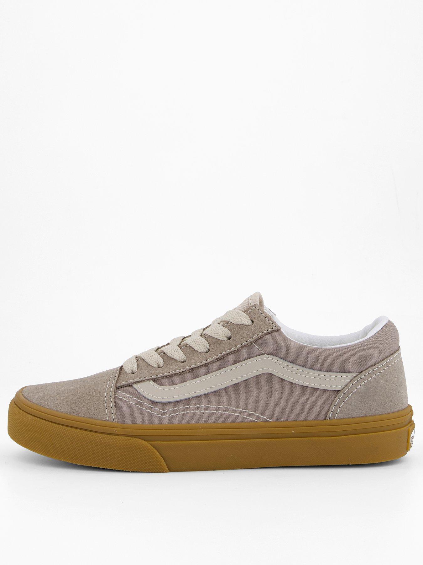 front image of vans-junior-old-skool-trainers-beige