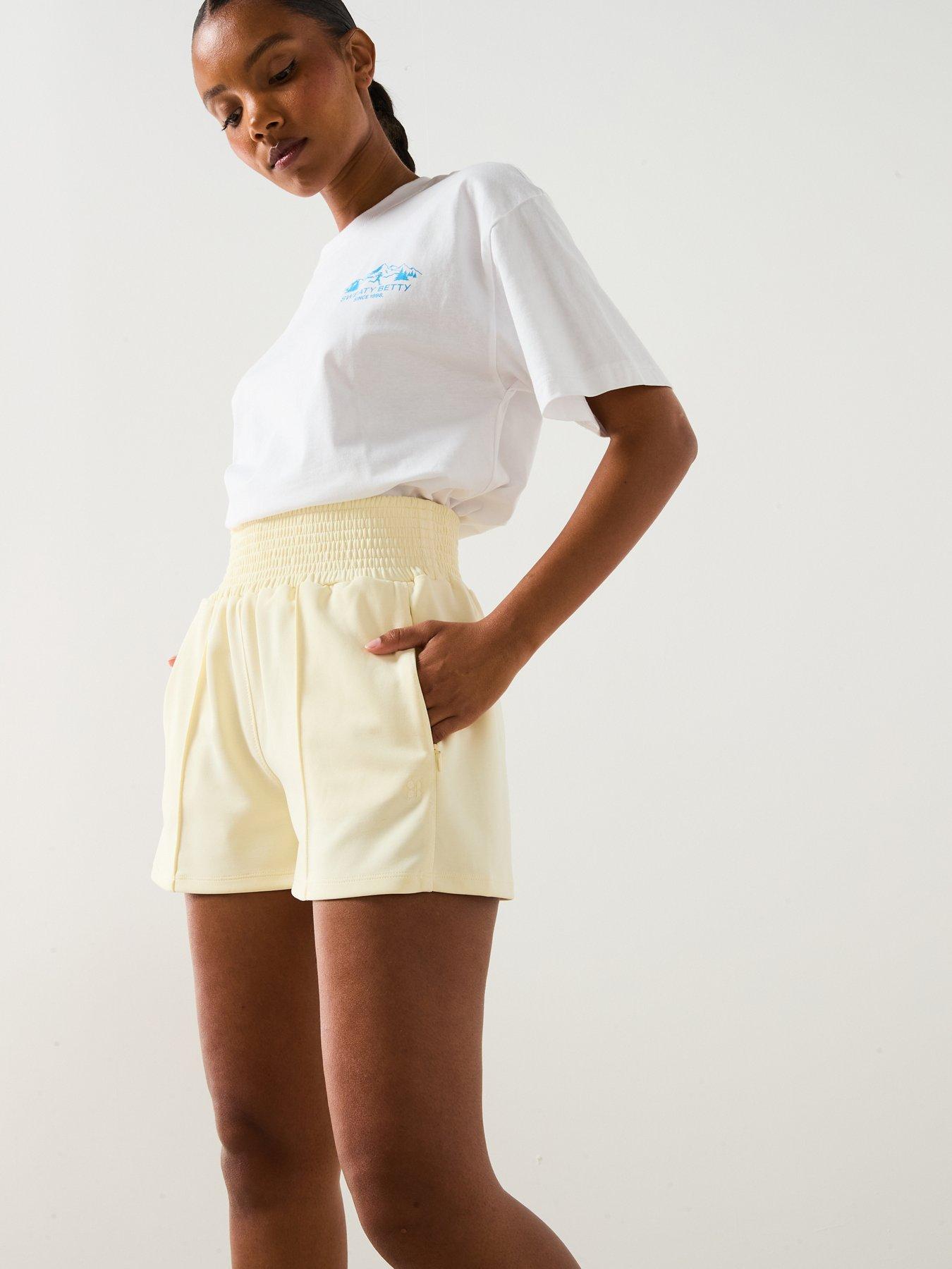 Image 4 of 5 of Sweaty Betty Womens Training Sand Wash Cloudweight Shorts - Yellow