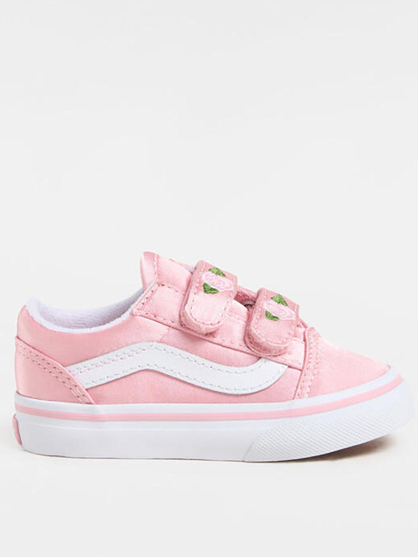  image of vans-toddler-girls-old-skool-v-trainers-pink