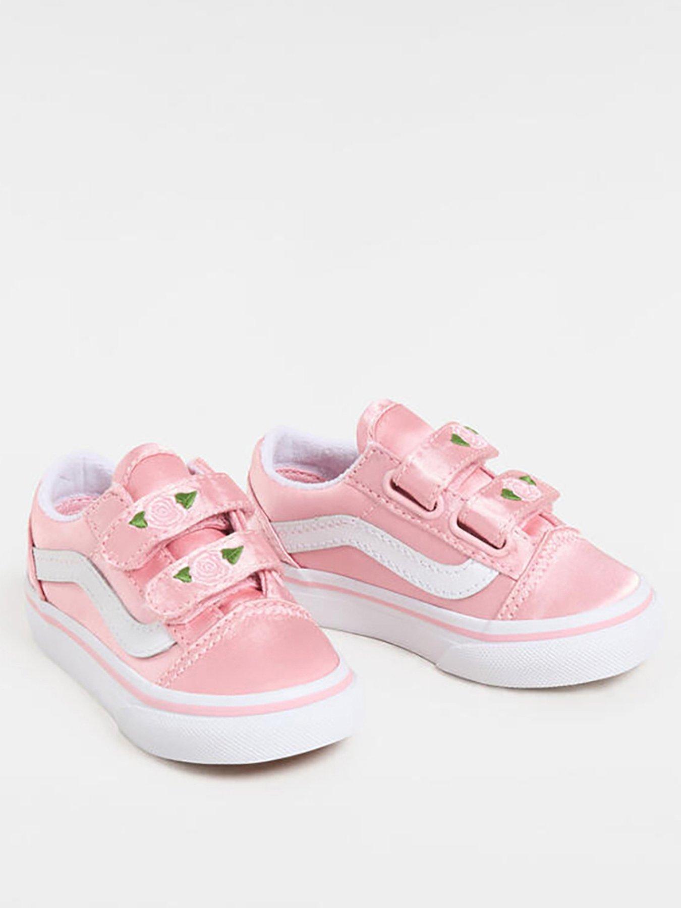  image of vans-toddler-girls-old-skool-v-trainers-pink