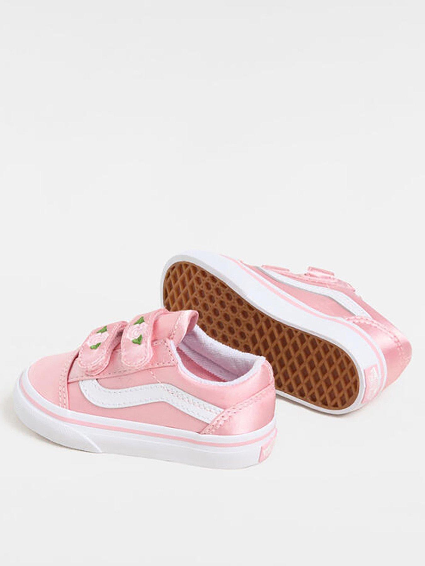  image of vans-toddler-girls-old-skool-v-trainers-pink