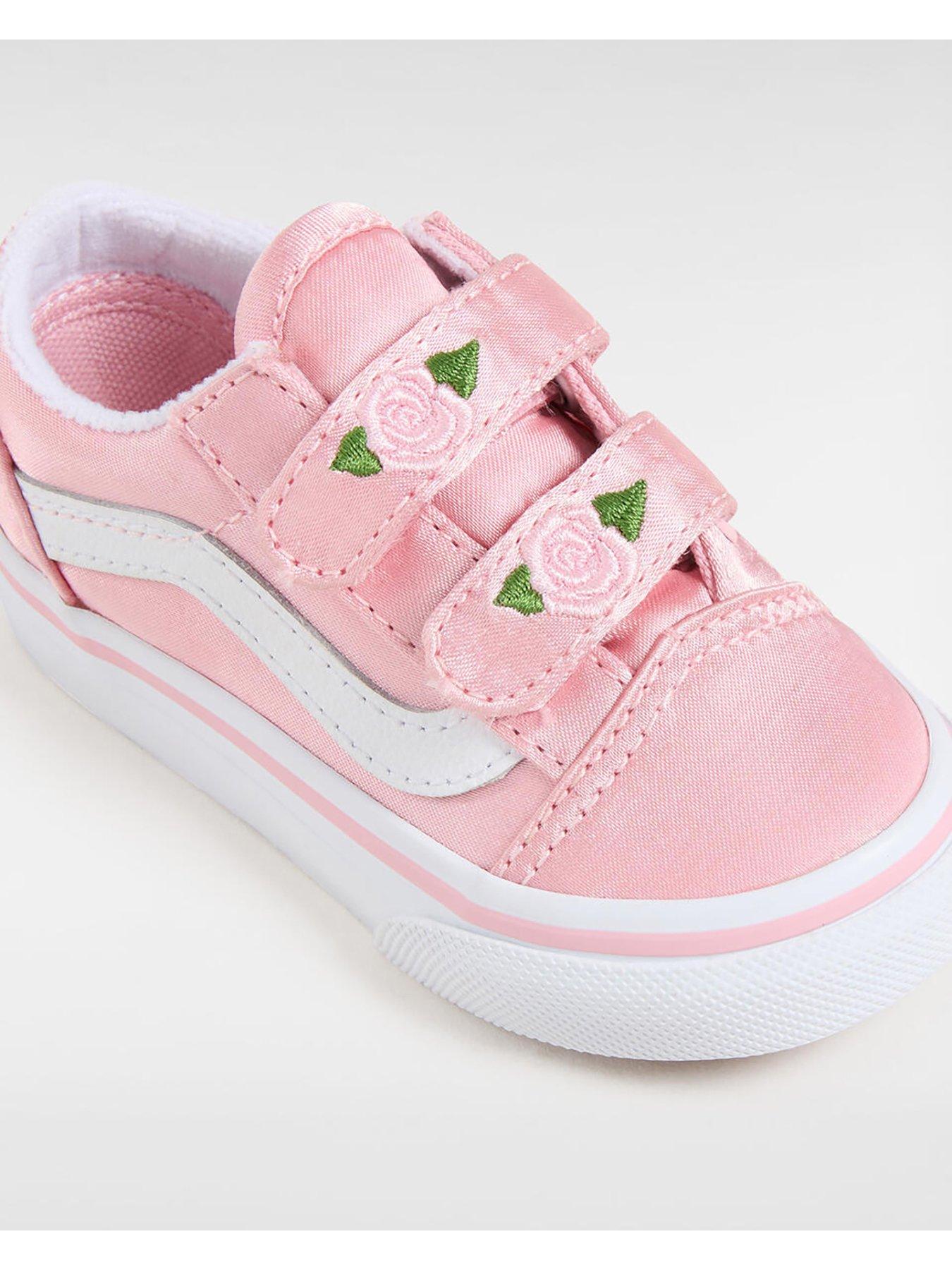  image of vans-toddler-girls-old-skool-v-trainers-pink