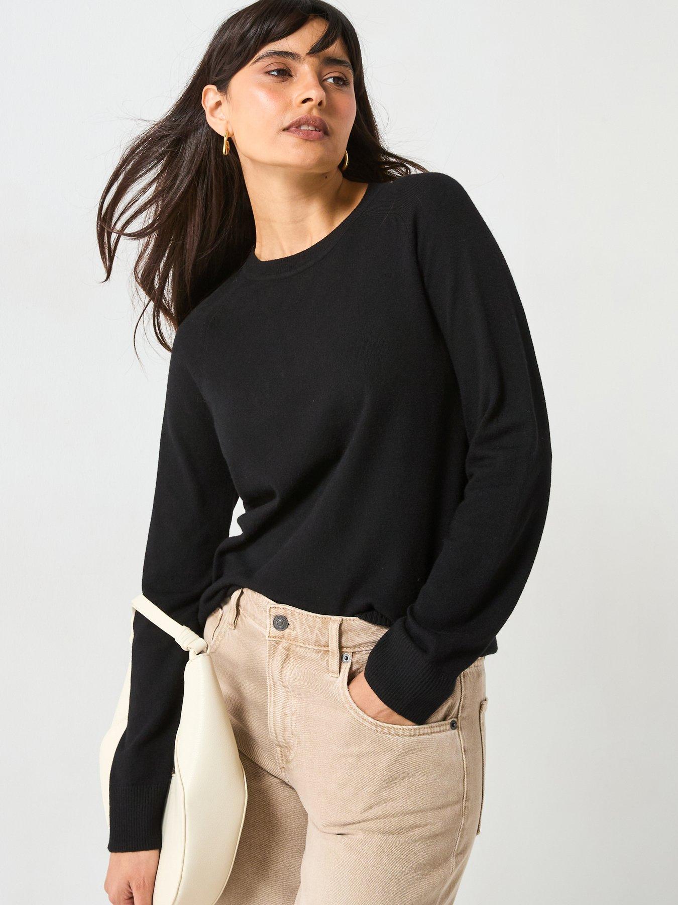 V by Very Classic Comfort Relaxed Crew Neck Jumper - Black