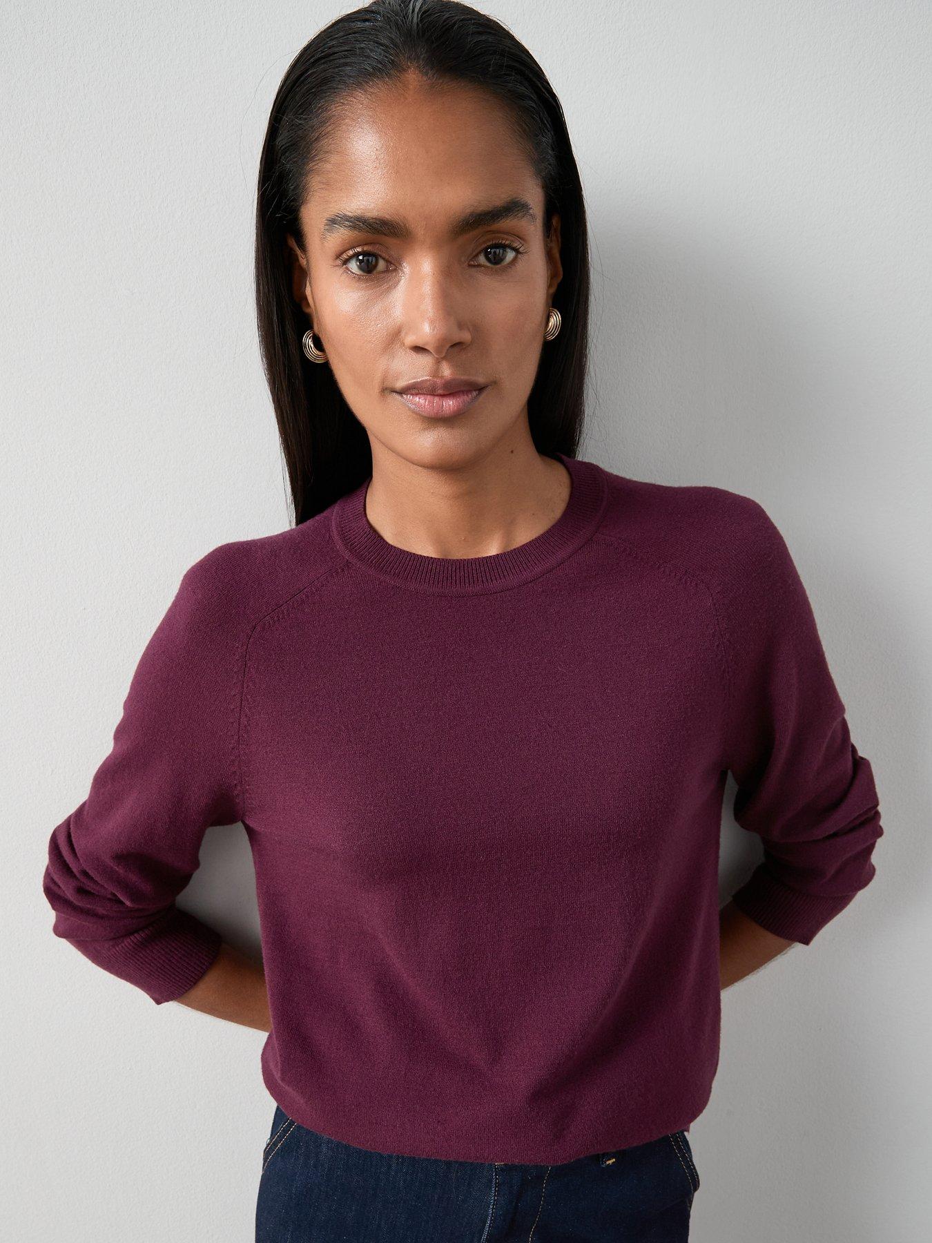 undefined Classic Comfort Relaxed Crew Neck Jumper - Burgundy
