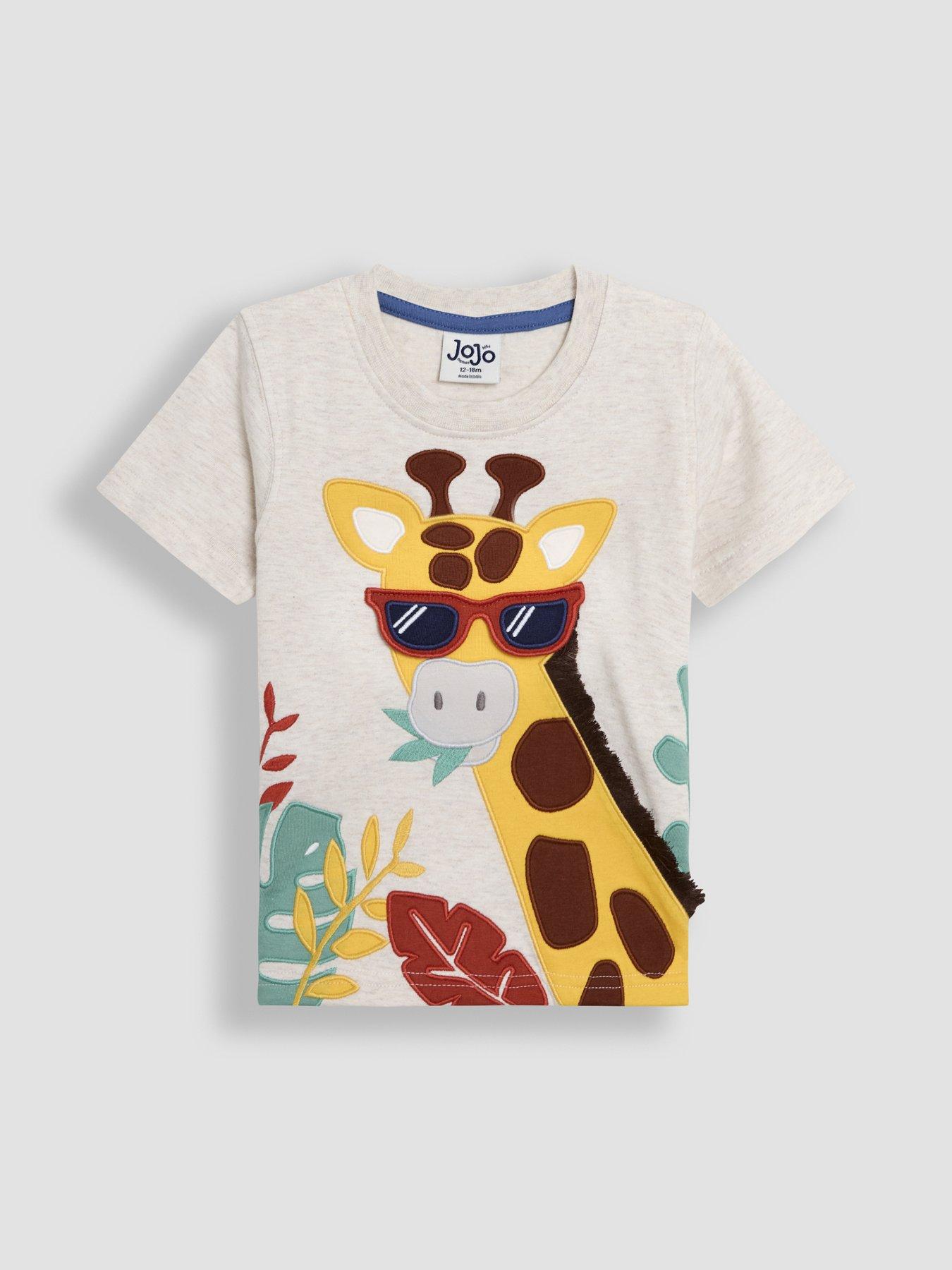 image of jojo-maman-bebe-boys-2-piece-giraffe-applique-t-shirt-amp-short-set-beige