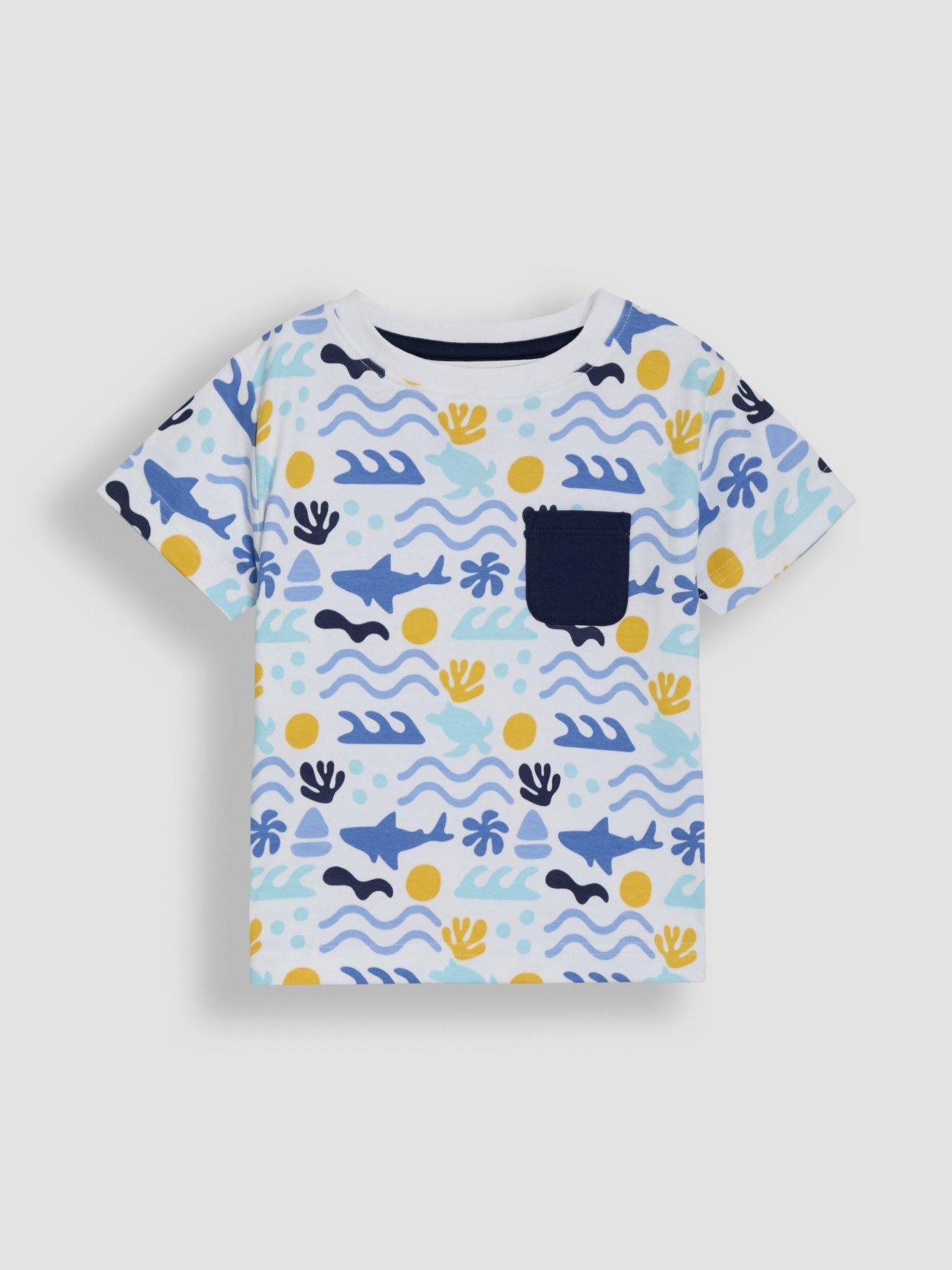  image of jojo-maman-bebe-boys-2-piece-sea-ocean-t-shirt-amp-short-set-navy