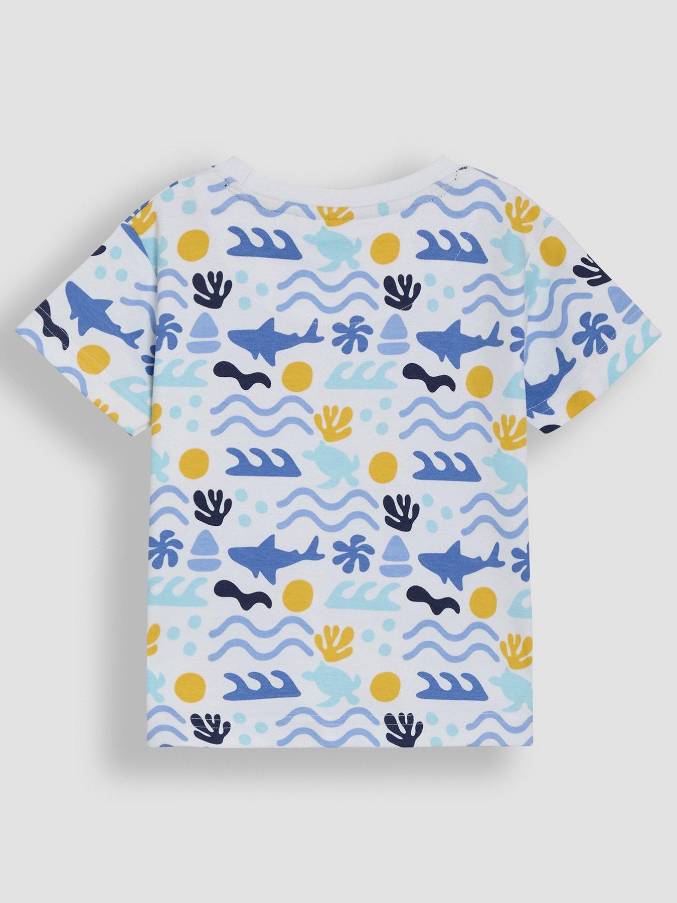  image of jojo-maman-bebe-boys-2-piece-sea-ocean-t-shirt-amp-short-set-navy
