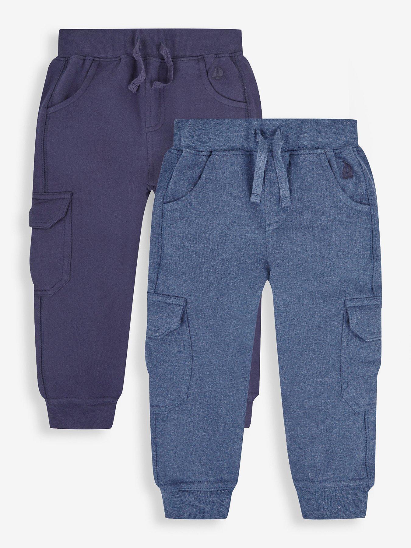  image of jojo-maman-bebe-boys-2-pack-cargo-joggers-blue
