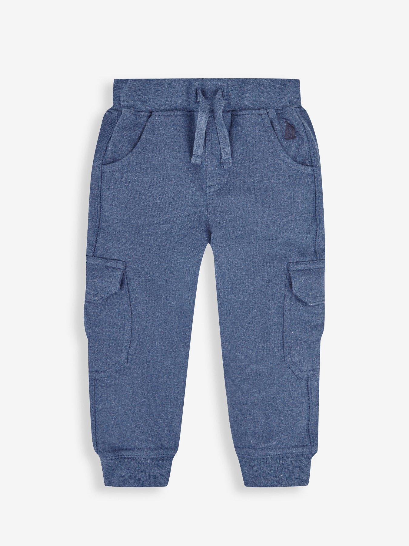  image of jojo-maman-bebe-boys-2-pack-cargo-joggers-blue