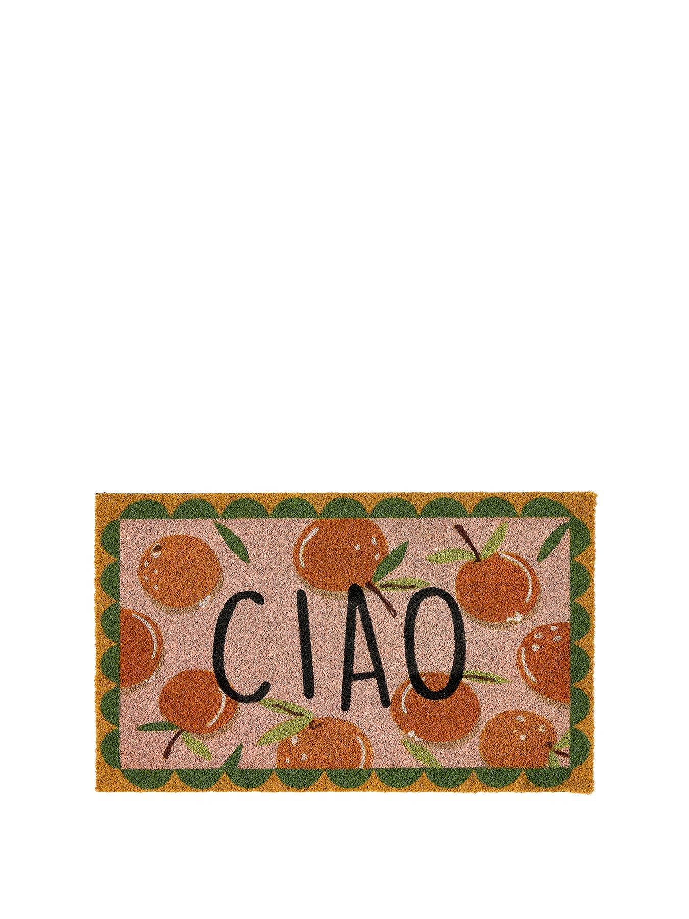  image of very-home-mandarin-ciao-doormat-45x75cm-orange